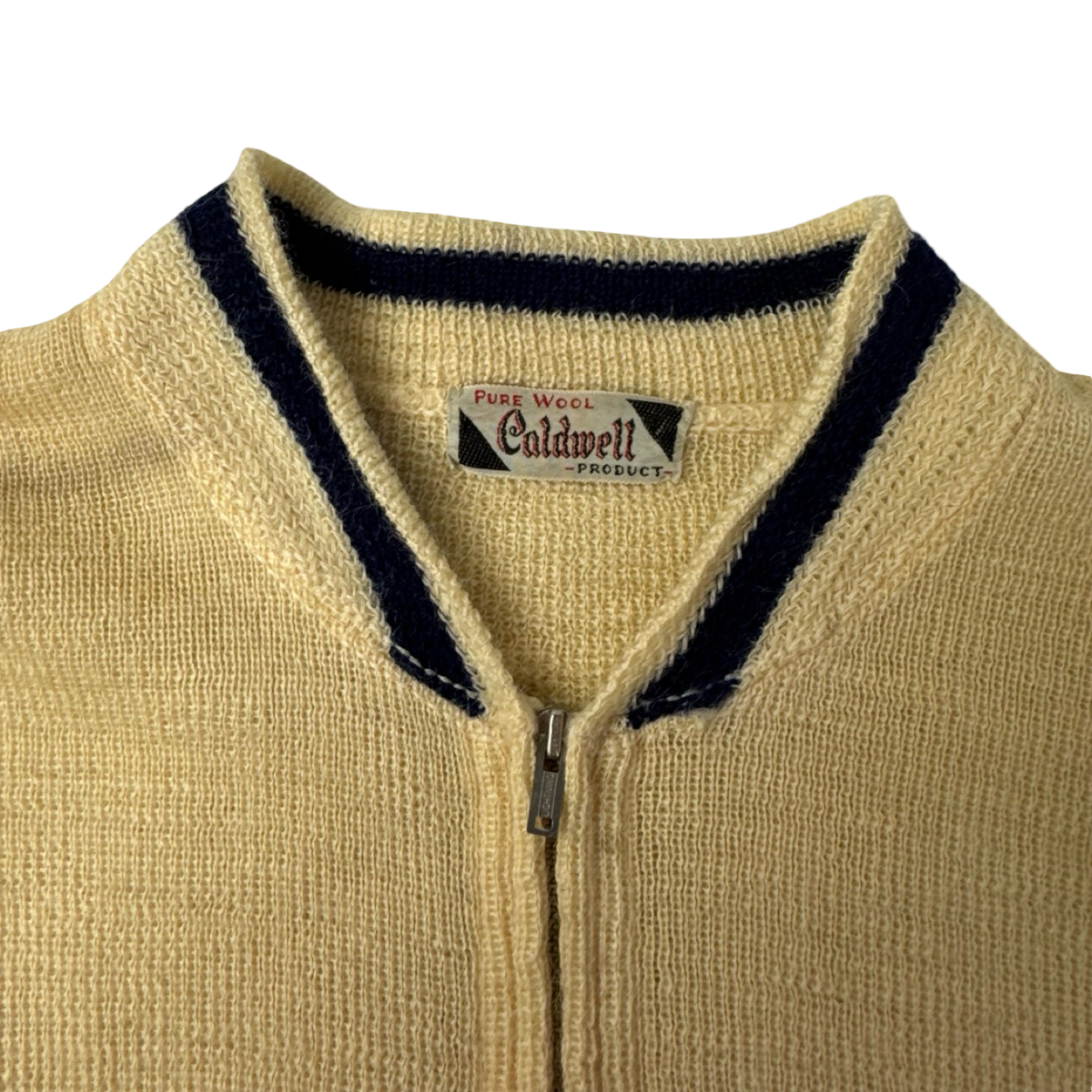 True Vintage Caldwell Pure Wool Knit Cardigan Distressed