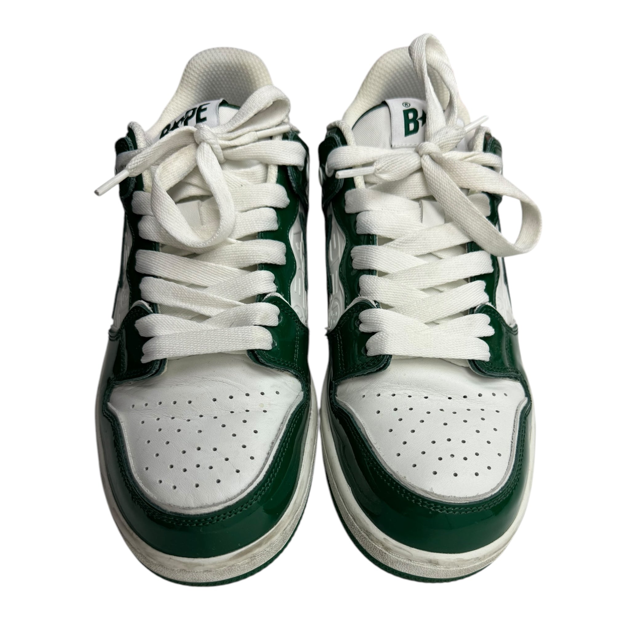 A Bathing Ape Bape SK8 Sta Green White Patent (Used)