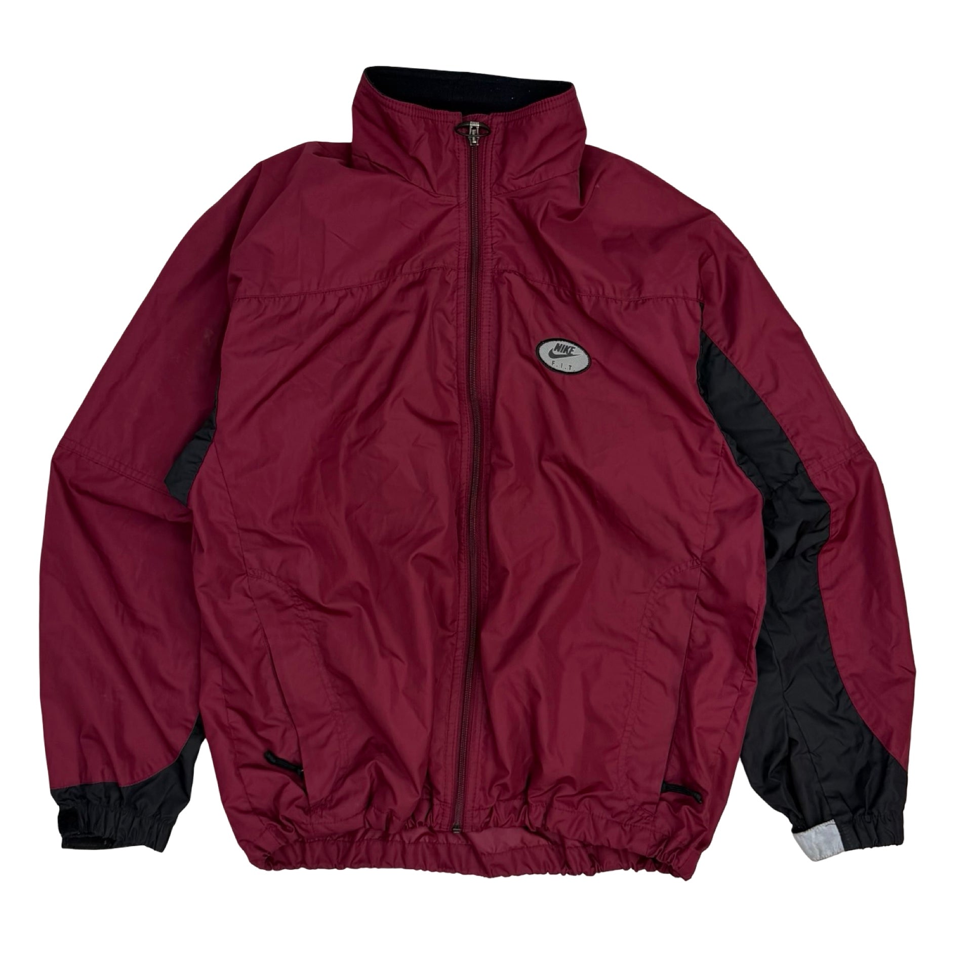Vintage Nike F.I.T Reflective Track Jacket Burgendy