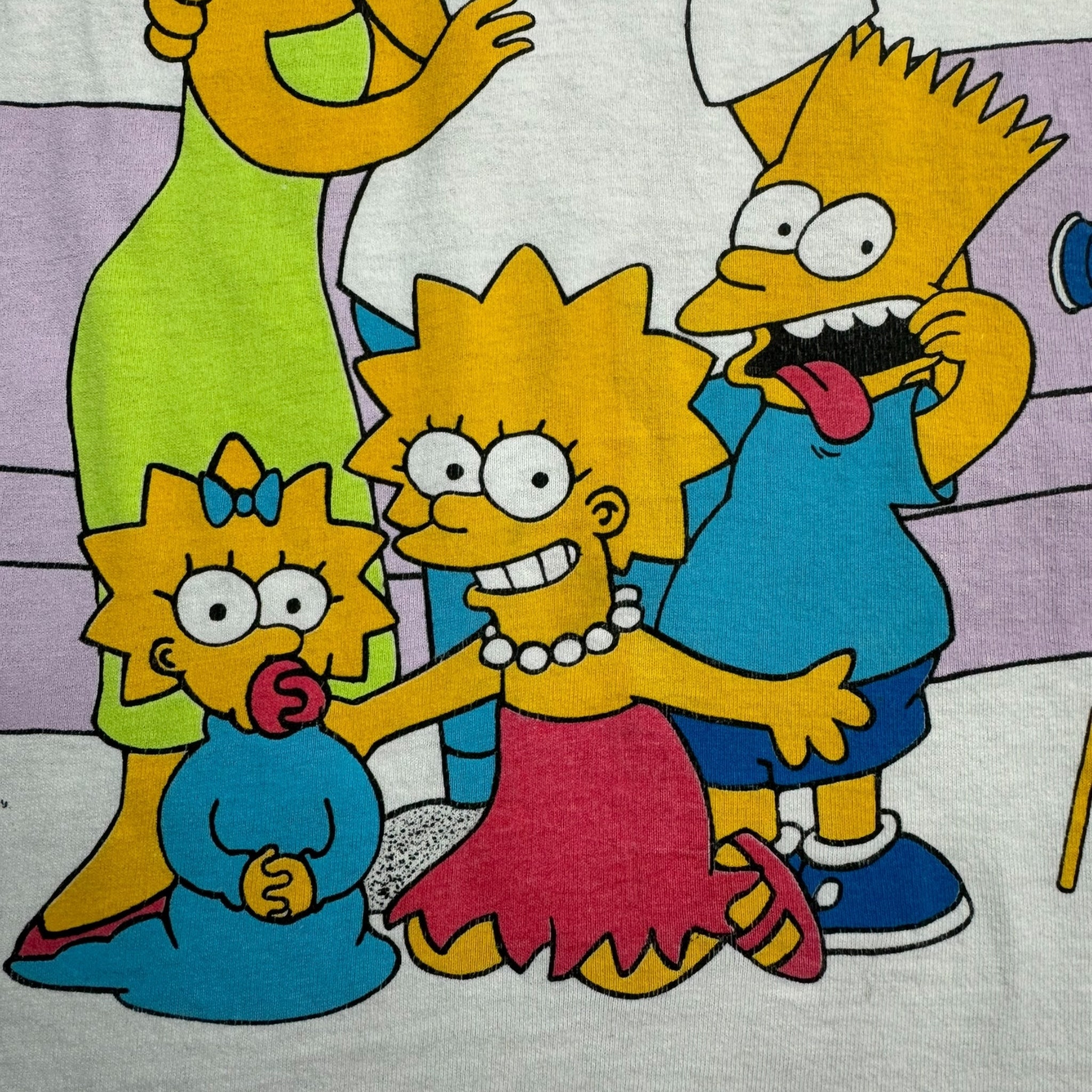 1989 Simpsons Family Photo Tee White