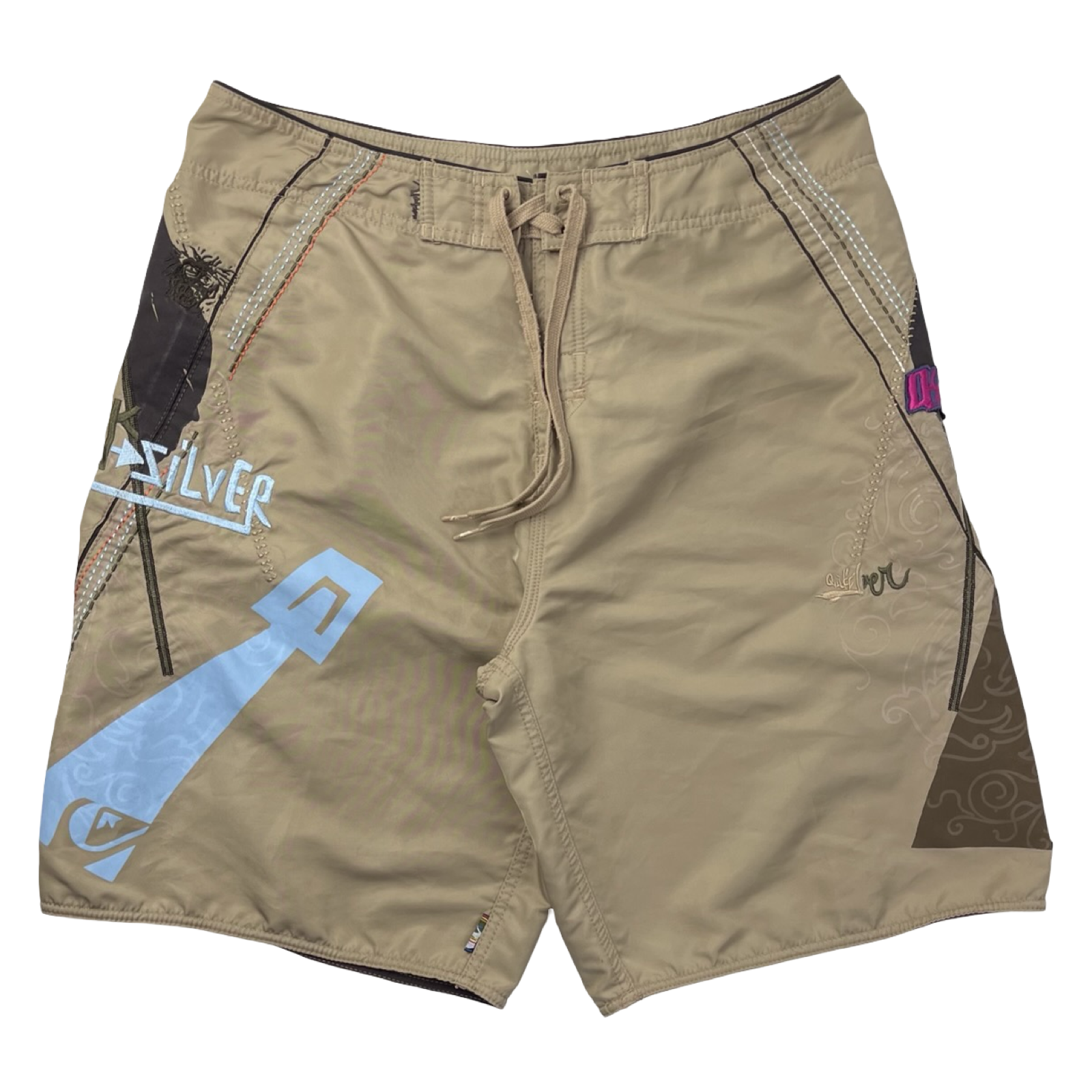 Vintage Y2K Quiksilver Board Shorts Beige/Brown