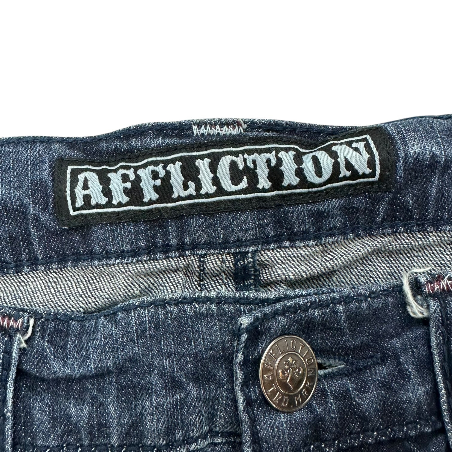 Vintage Y2K Affliction Gear Demin Pants Dark Wash