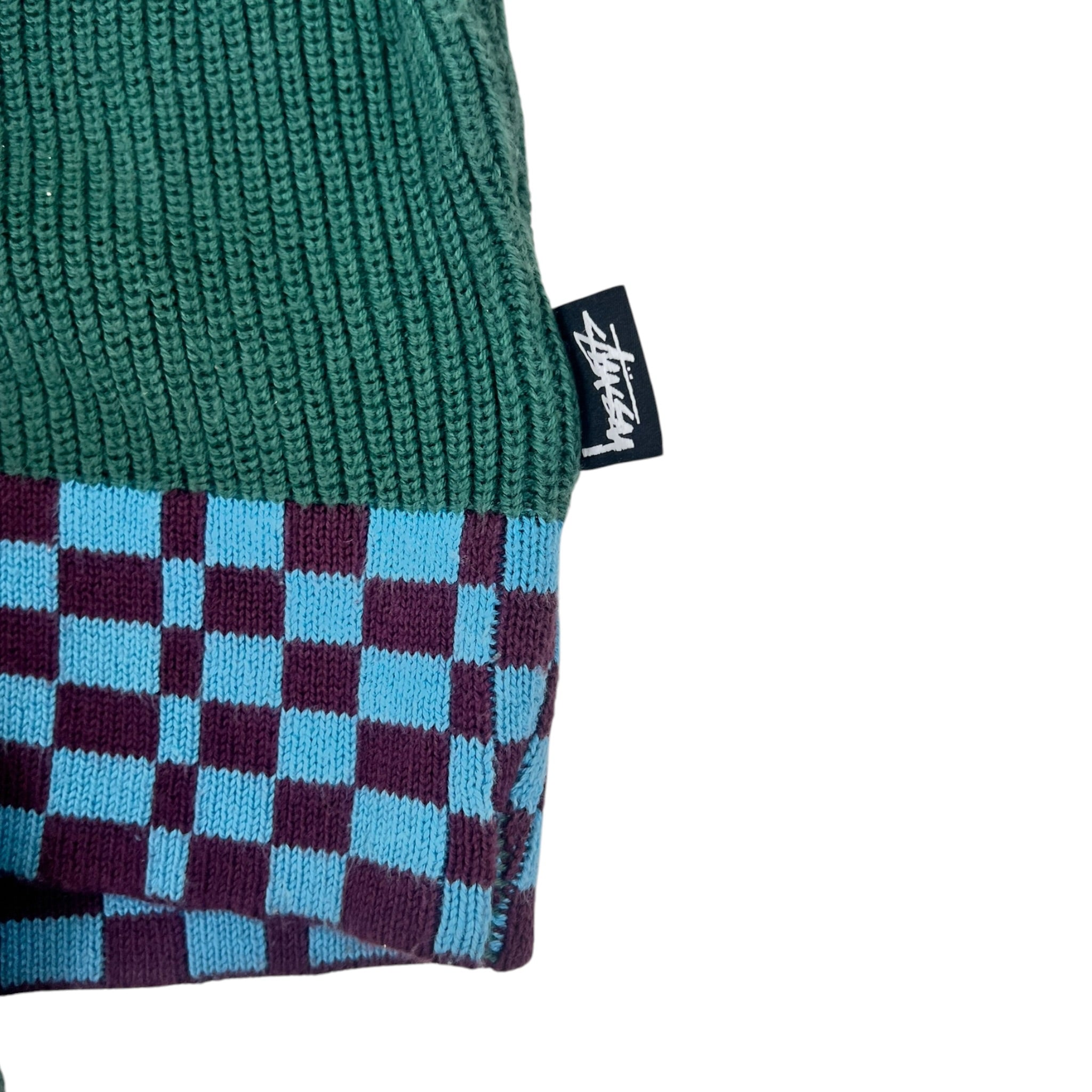 Stussy Checker Trim Sweater Olive