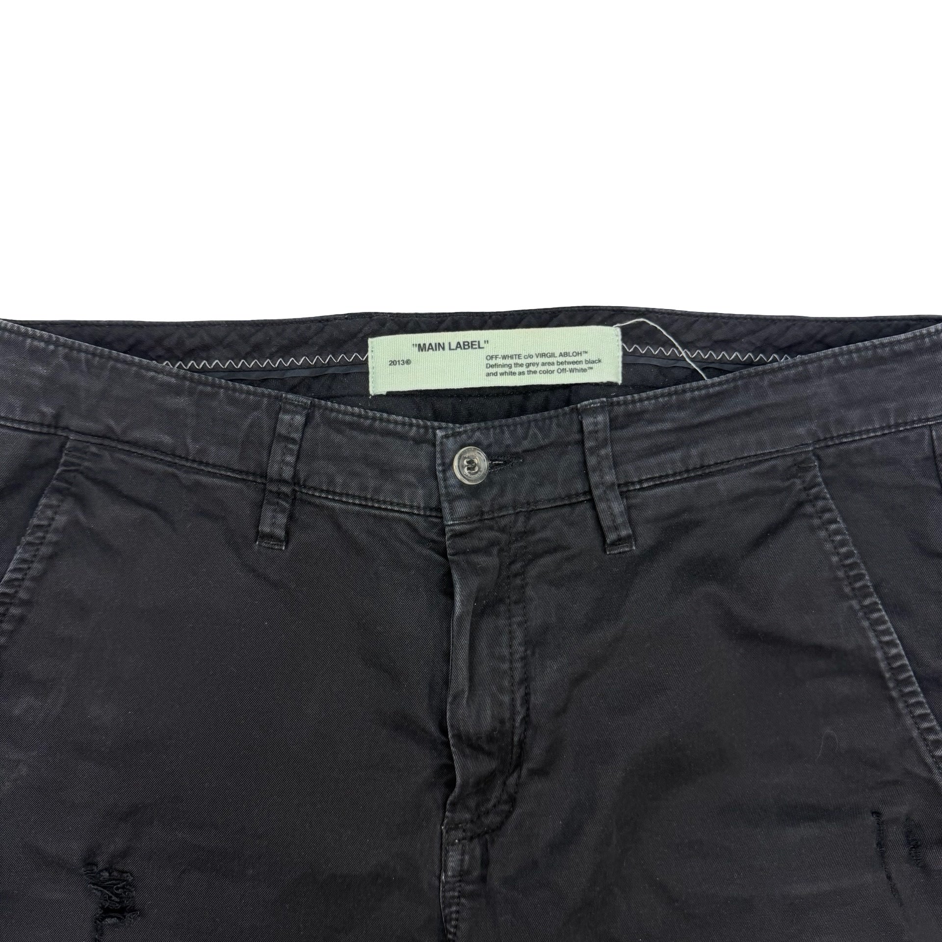Off-White Diag Print Straight Leg Jeans Black