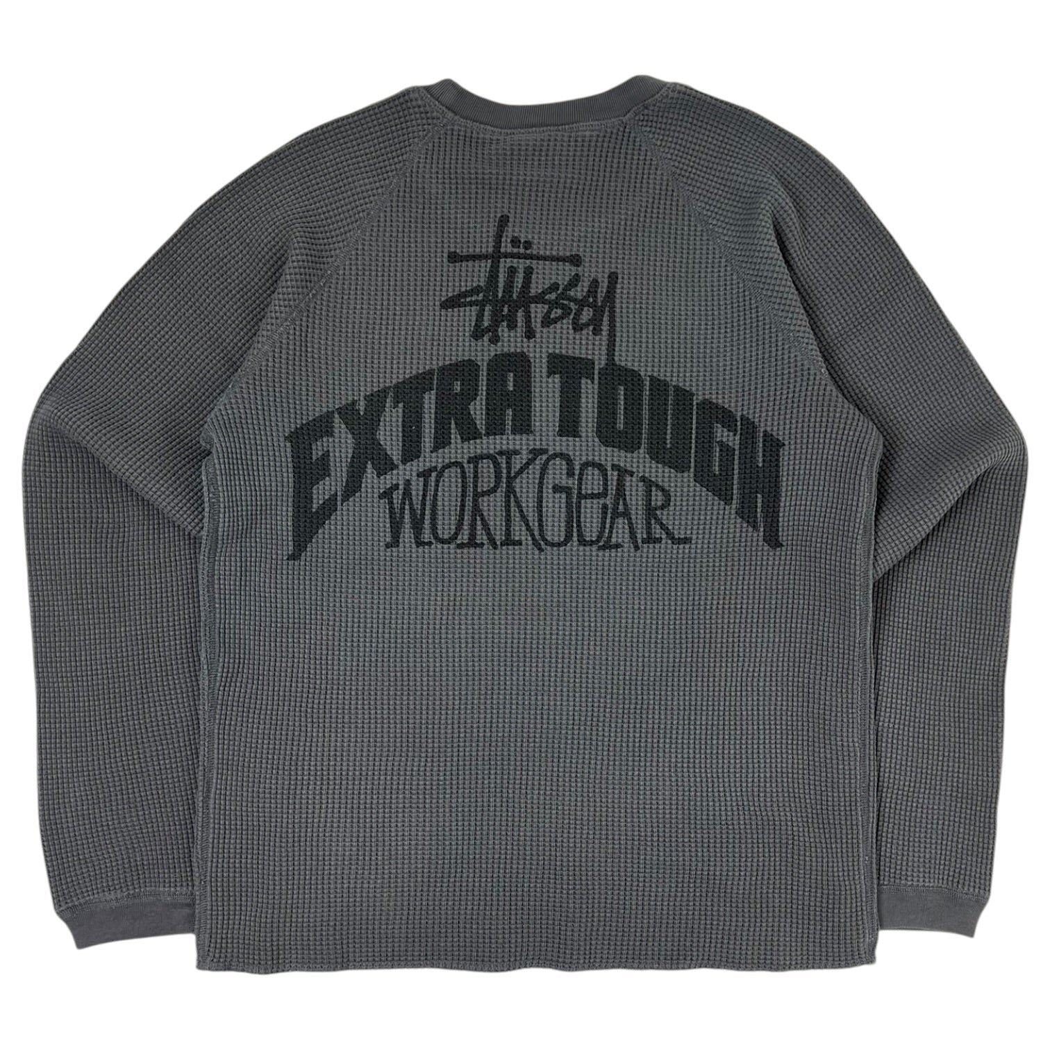 Stussy Raglan Thermal Long Sleeve T-Shirt Grey