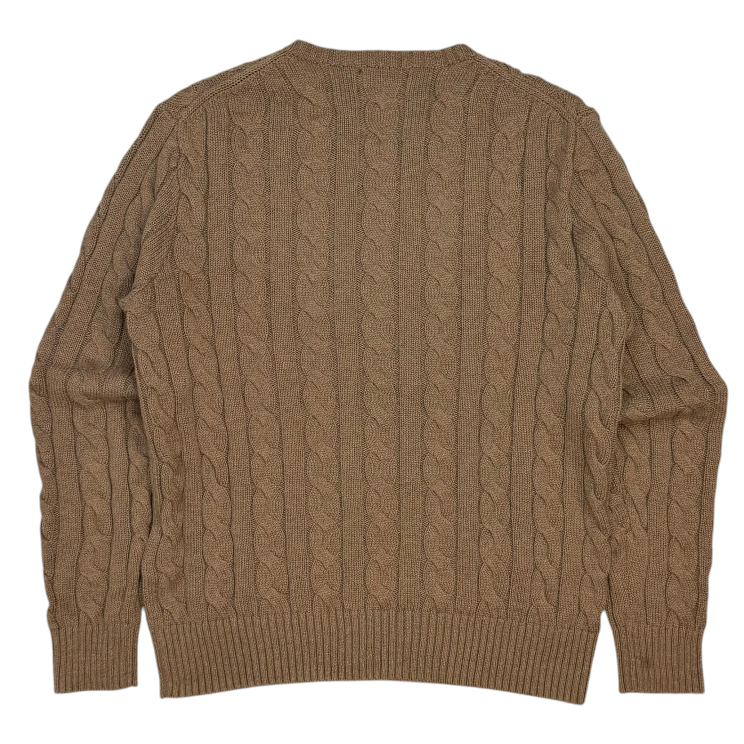 Vintage Polo Ralph Lauren Cable Knit Sweater Brown