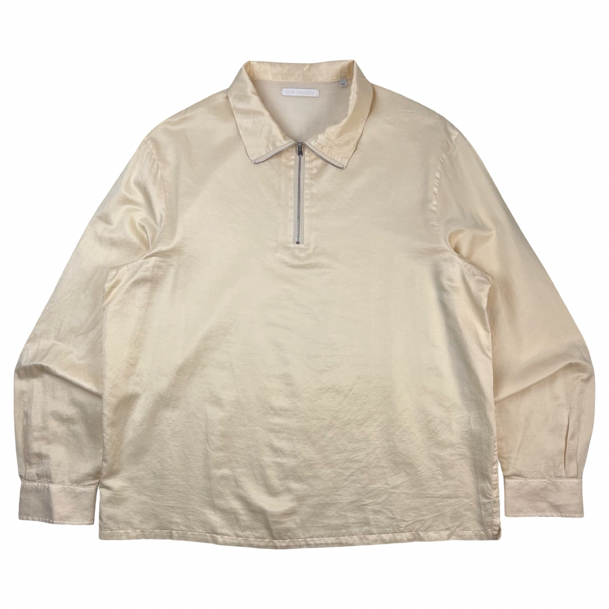 Our Legacy Silk Quarter-Zip Polo Cream
