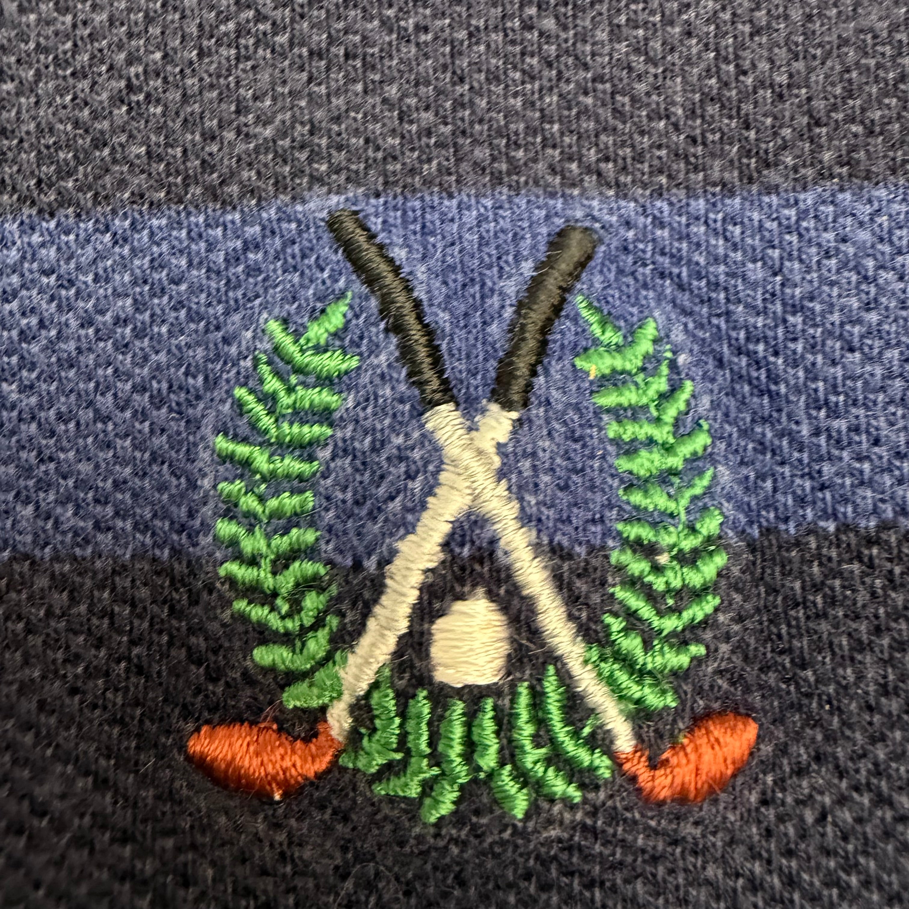 Vintage Huntclub Grand Tour Golf Striped Longsleeve Polo Blue/Black
