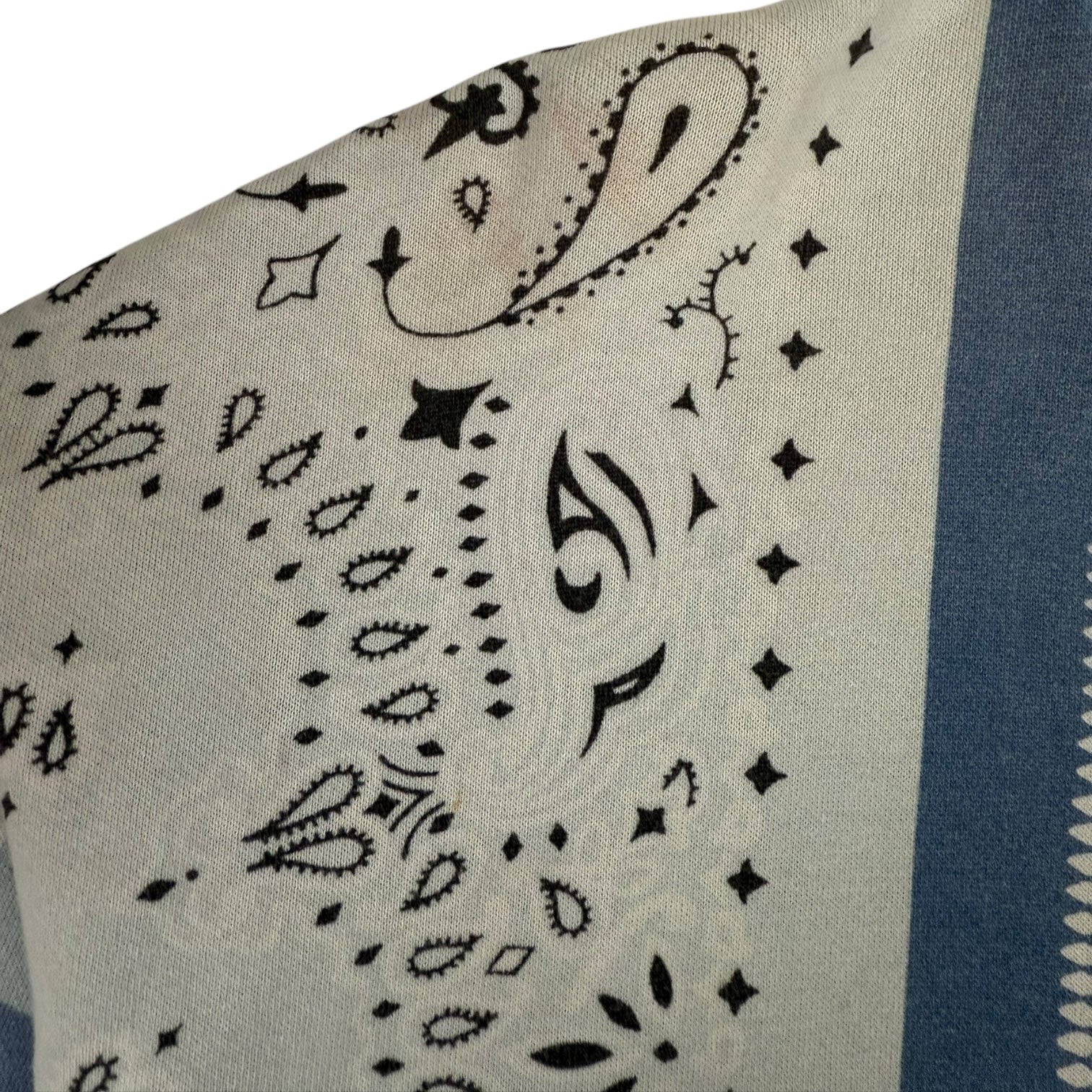 Kapital Paisley Quilted Crewneck Blue