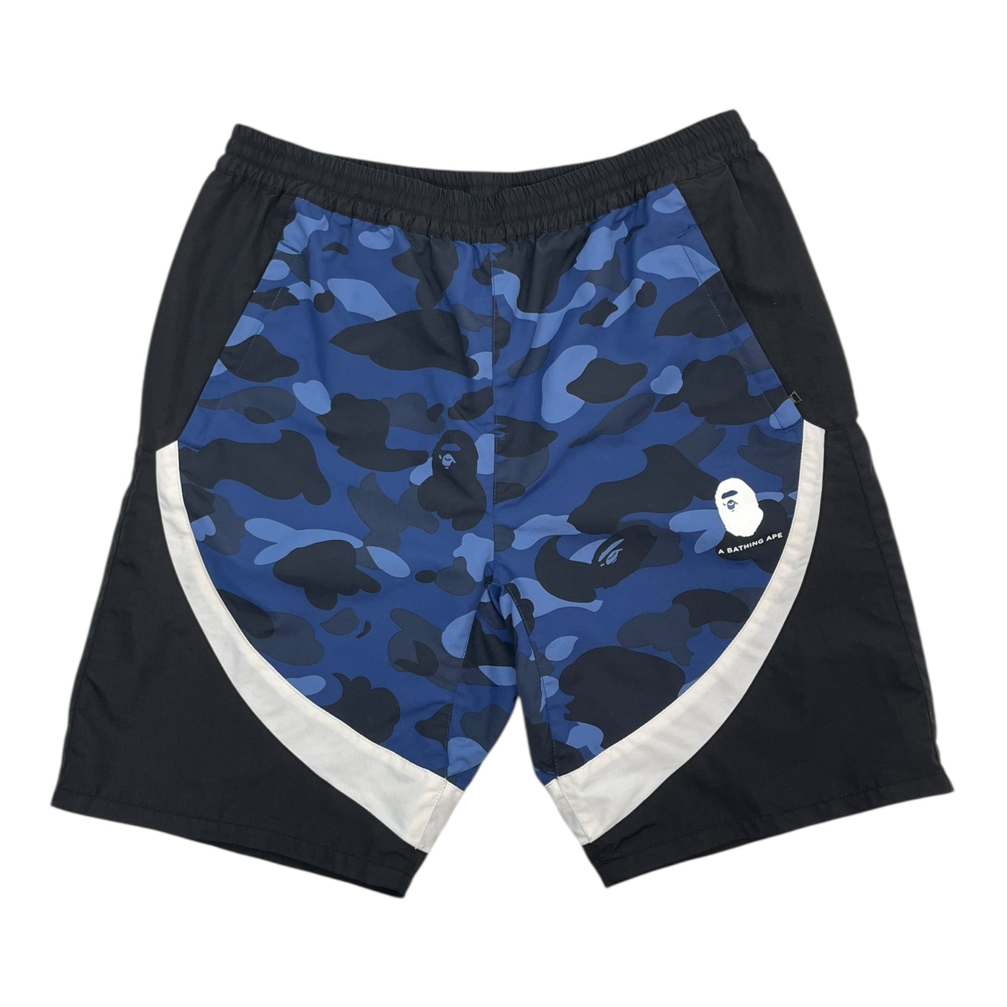 Bape Color Camo Color Block Shorts Blue