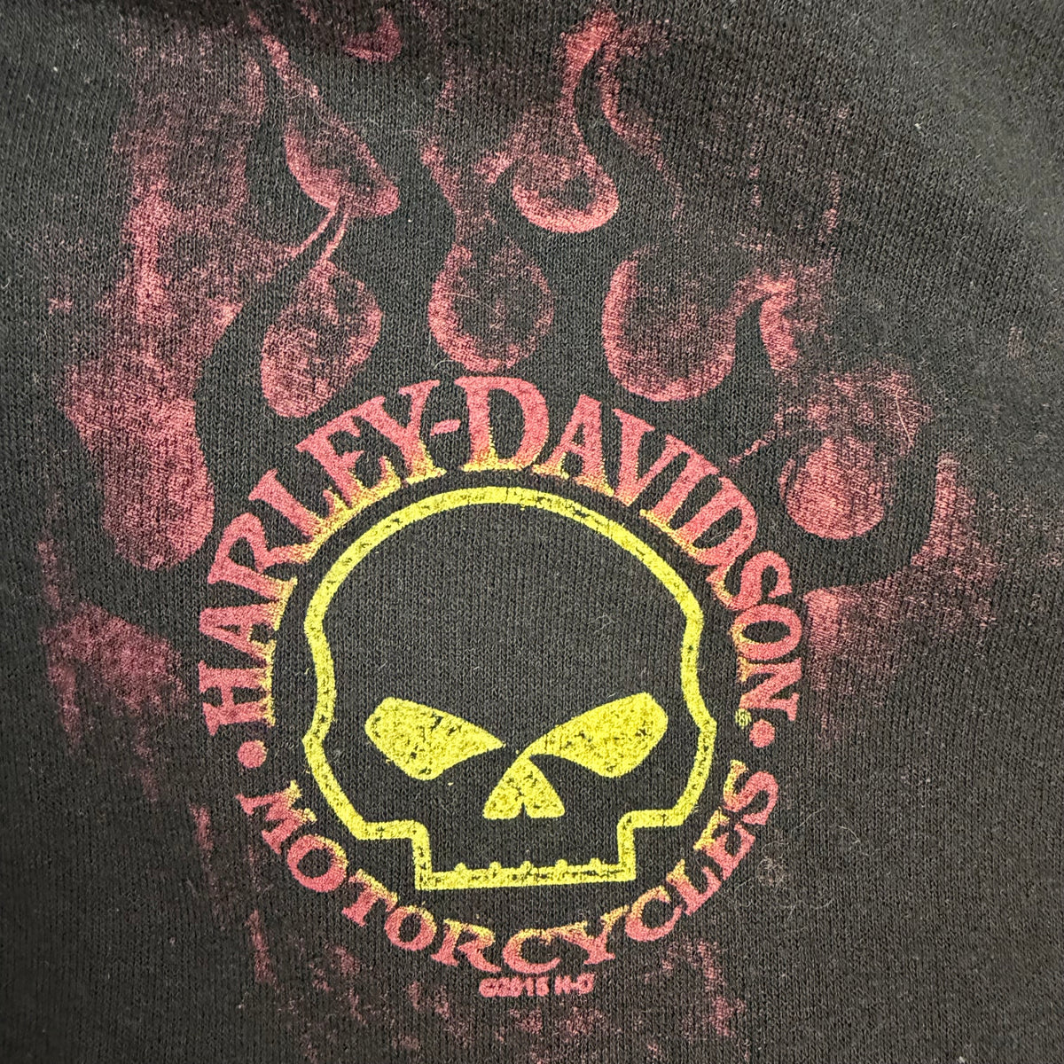 Harley Davidson Calgary Flame Skull Zip Up Hoodie Black