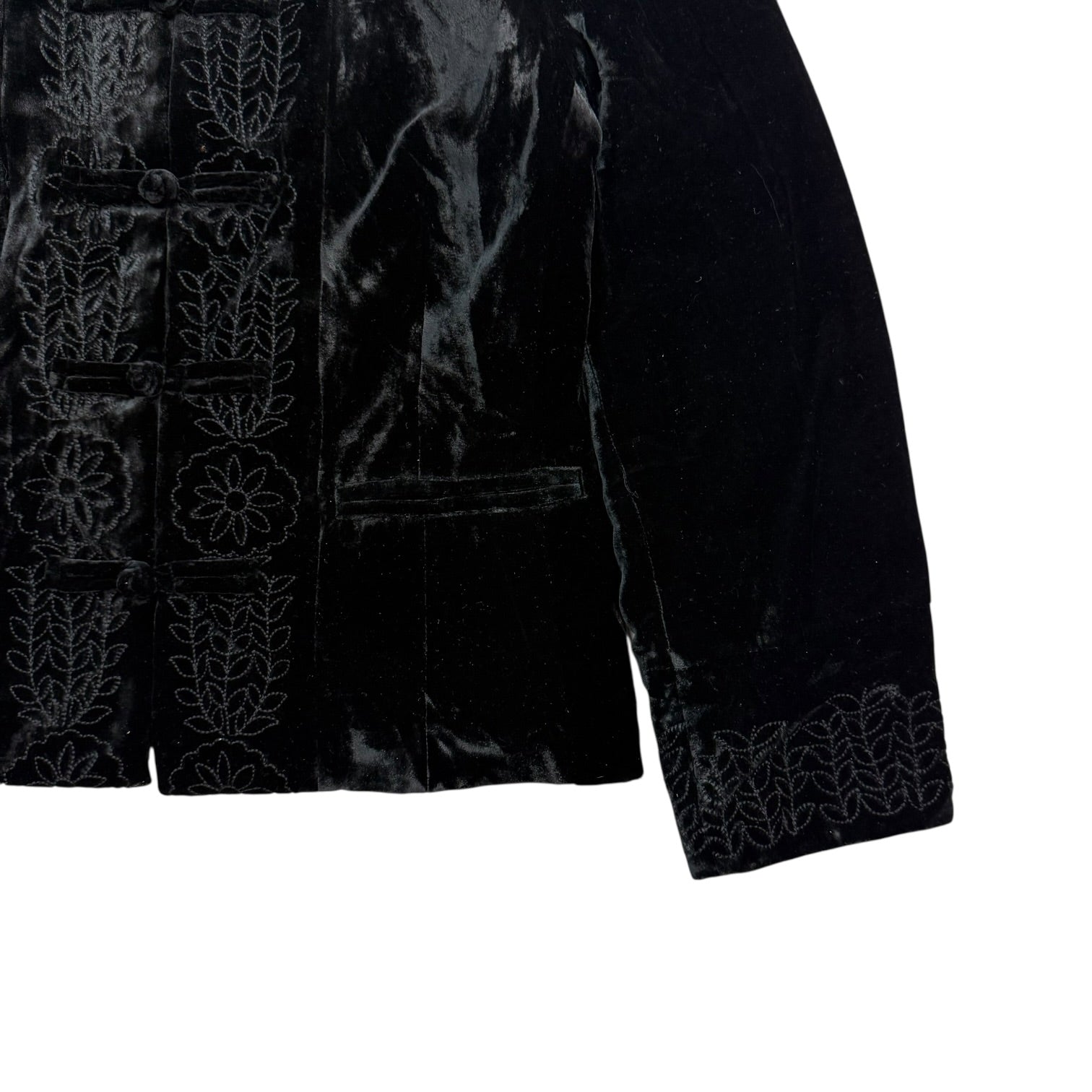 (W) Vintage Cleo Petites Embroidered Blazer Black