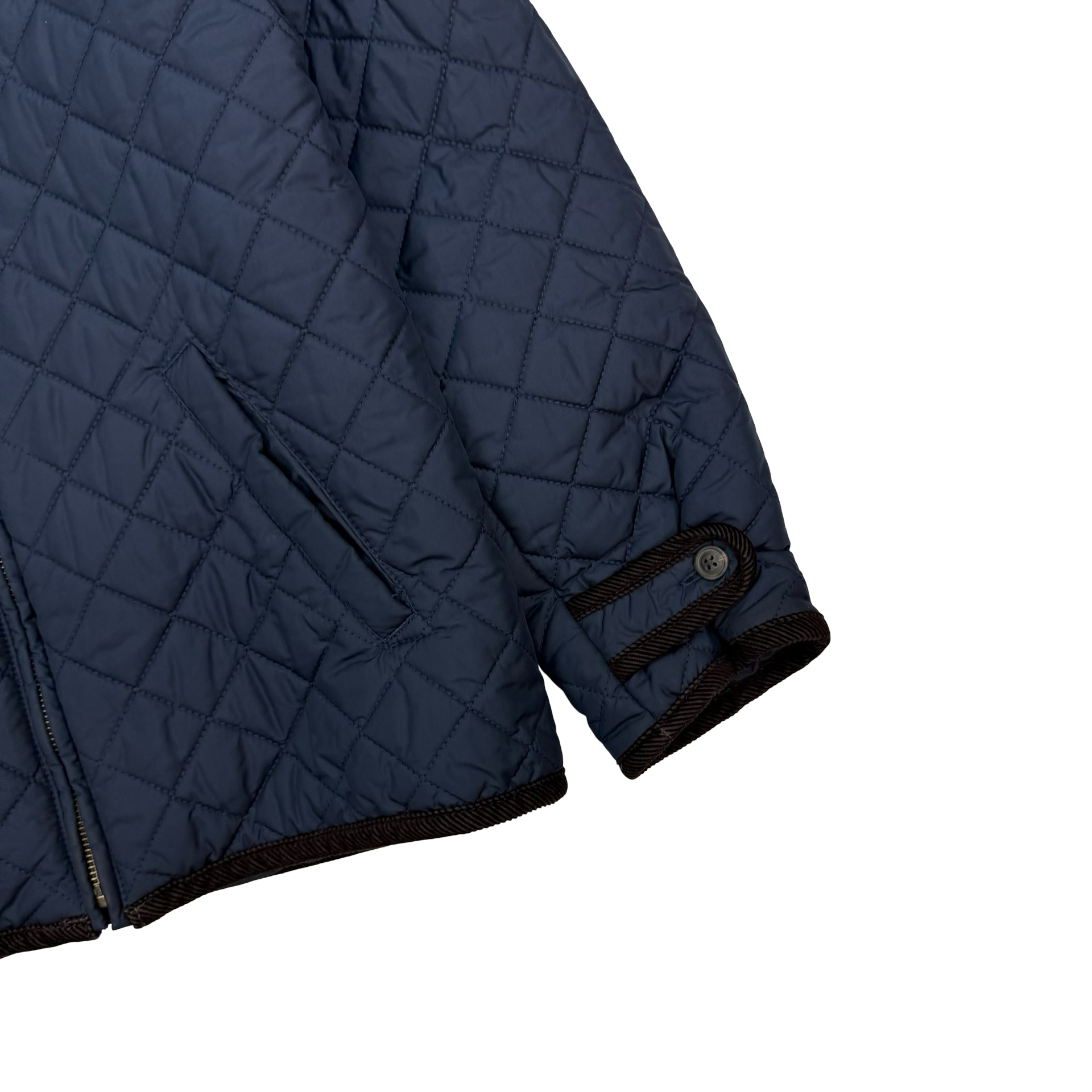 (W) Polo Ralph Lauren Quilted Zip Up Jacket Navy Blue