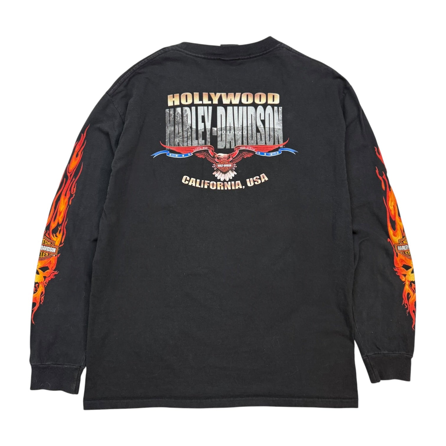 Vintage Harley Davidson Of Hollywood L/S Tee Black