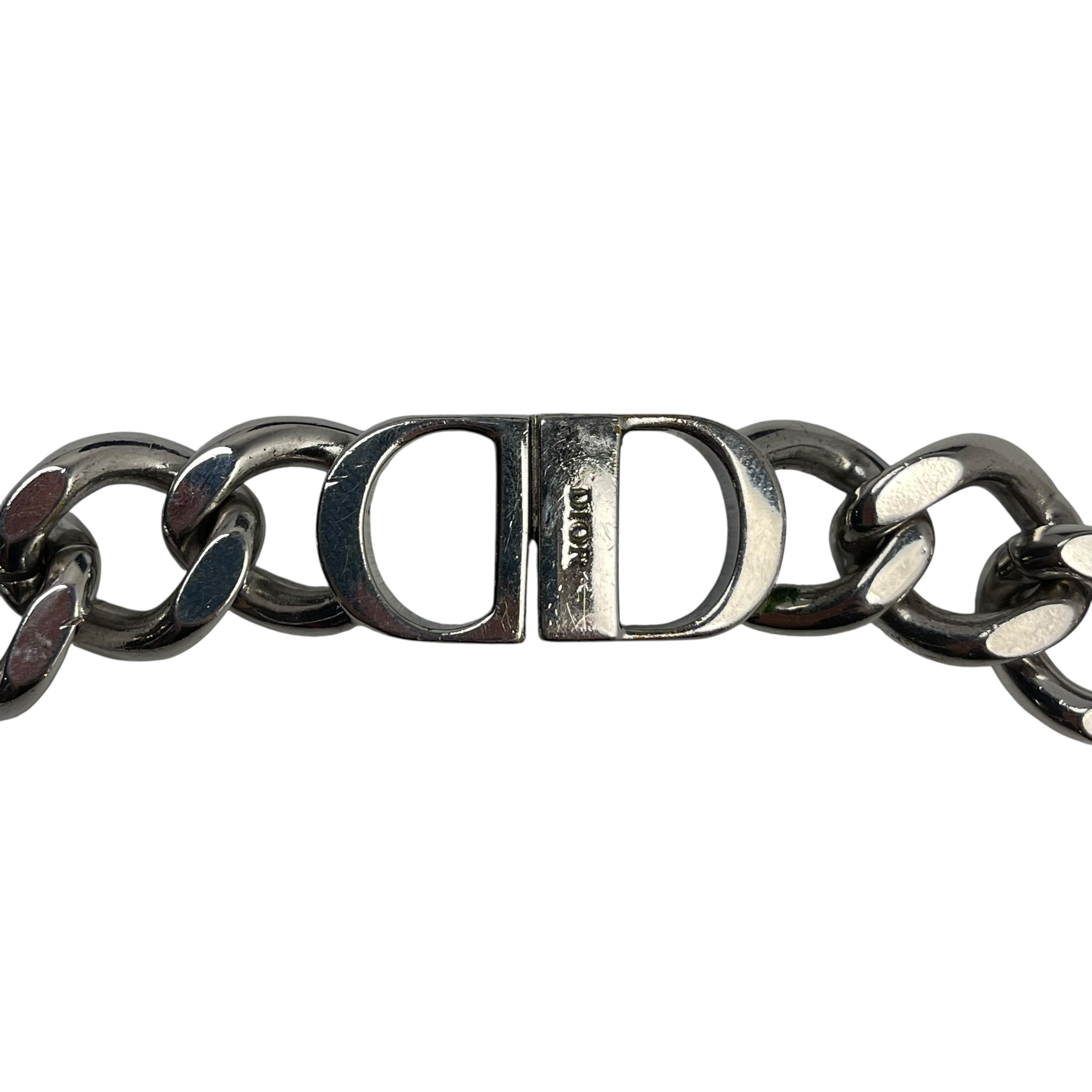 Dior CD Icon Chain Link Necklace Silver