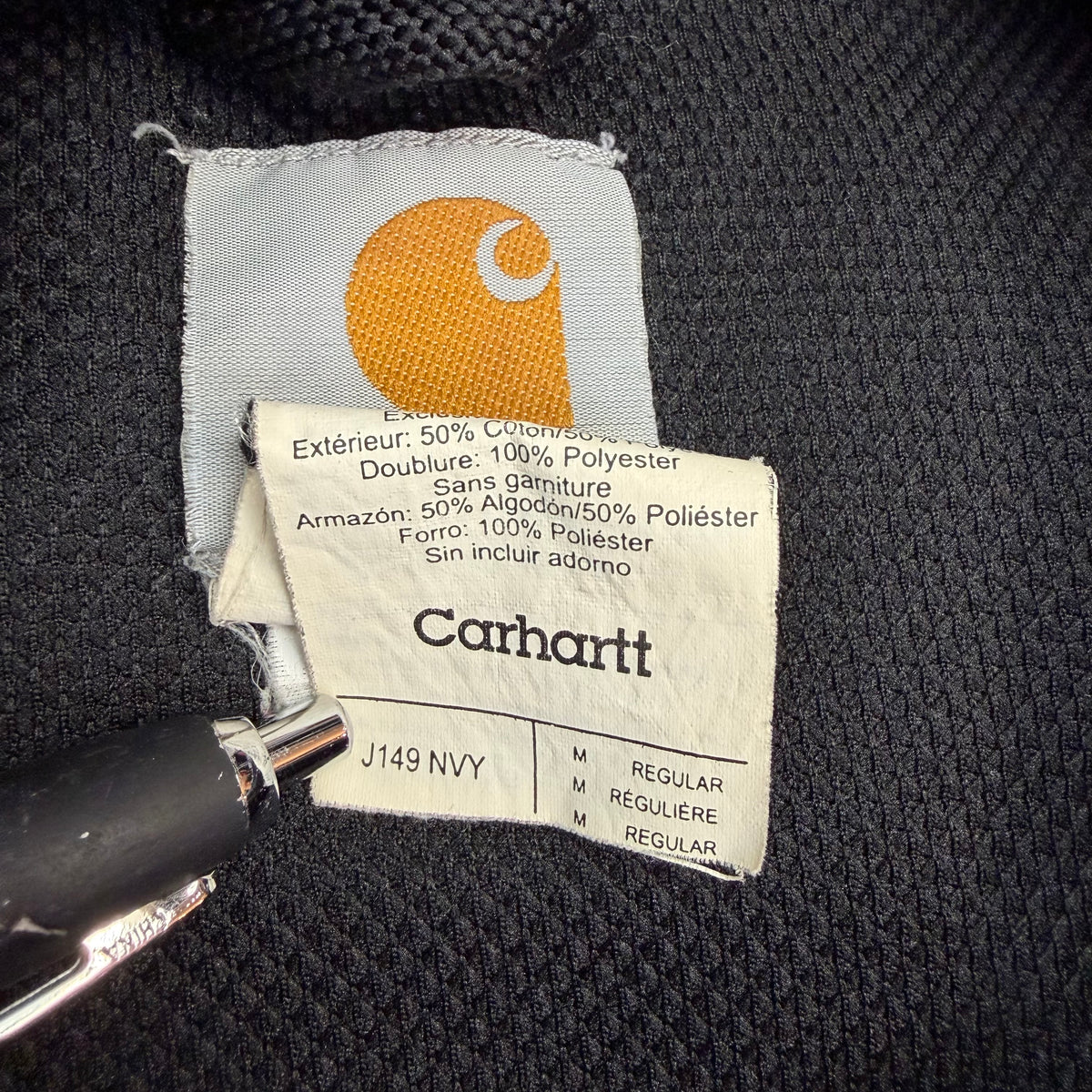 Vintage Carhartt Thermal Lined Zip Up Hoodie Navy