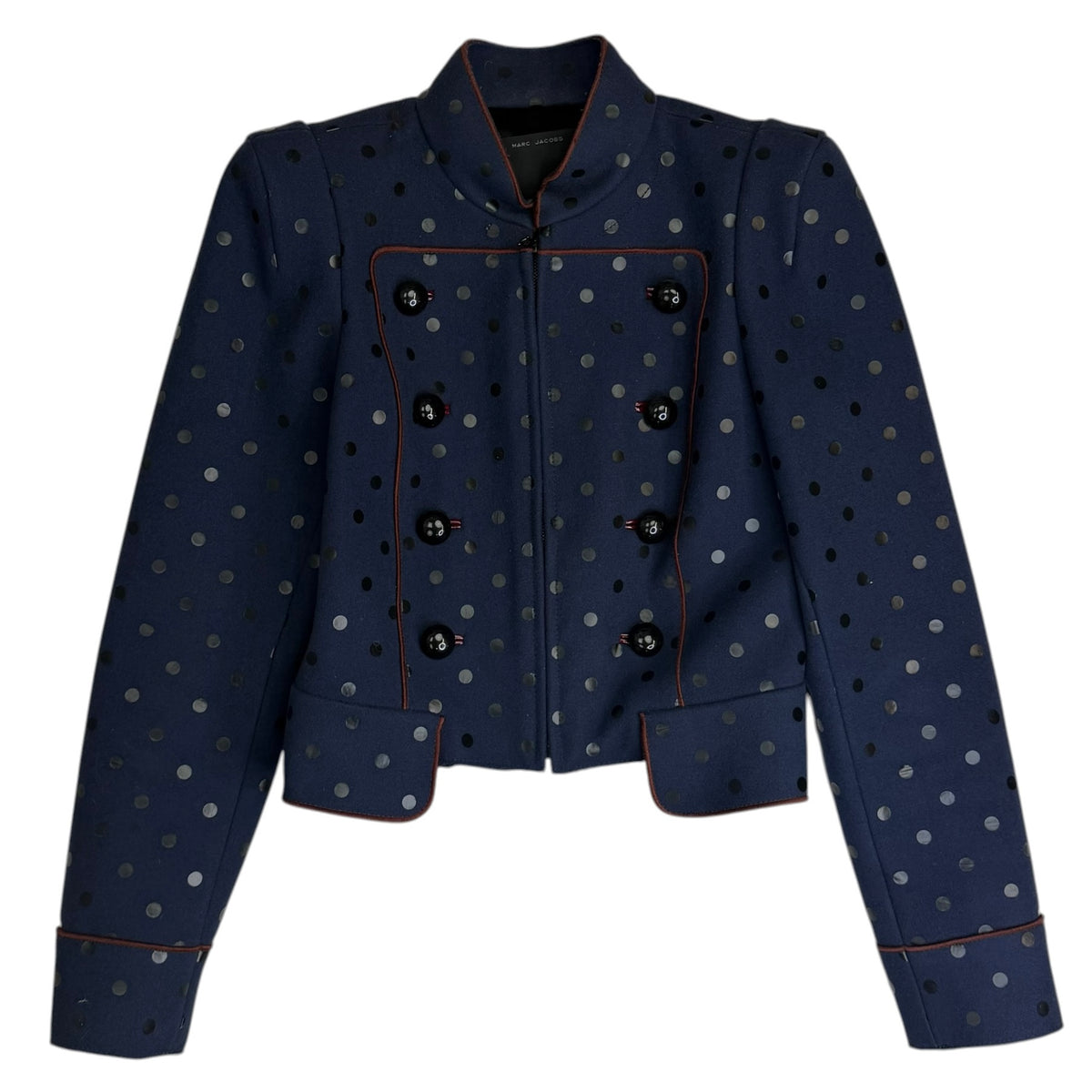 (W) Marc Jacobs Polka Dot Napoleon Cropped Jacket Navy