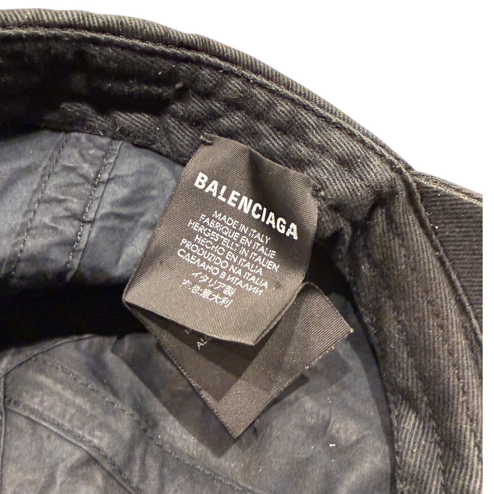 Balenciaga BB Logo StrapBack Hat Washed Black