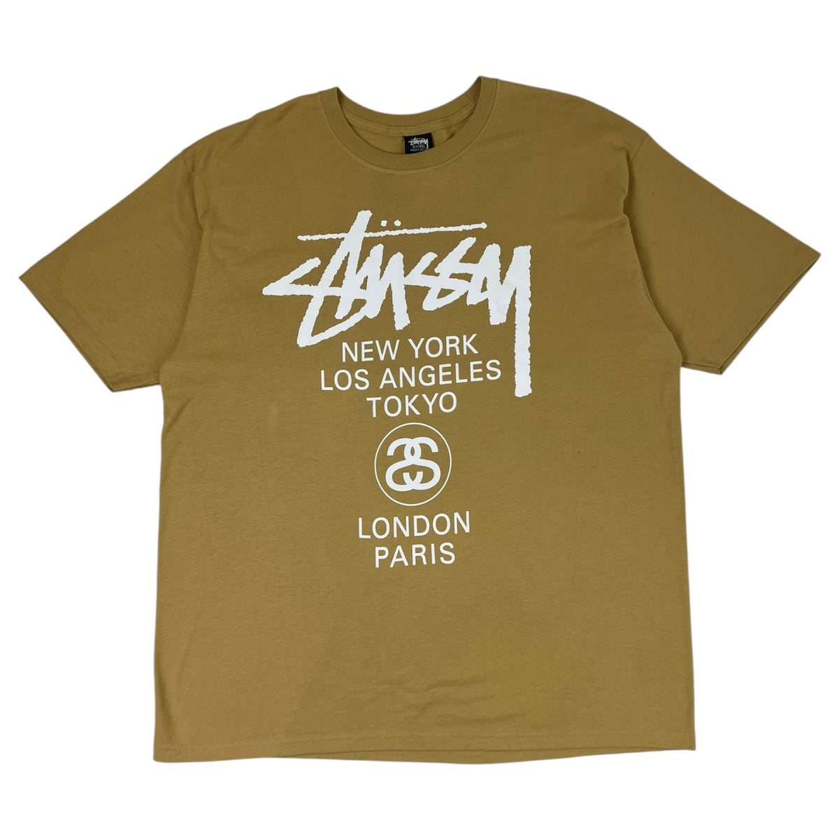 Stussy World Tour Tee Mustard Khaki