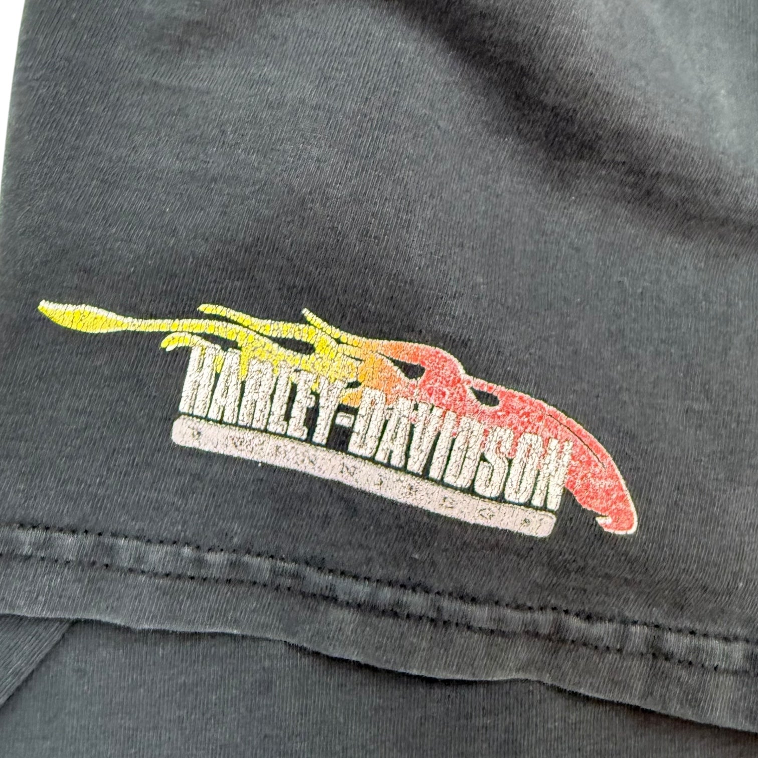 Vintage Harley Davidson Winnipeg V Neck Tee Black