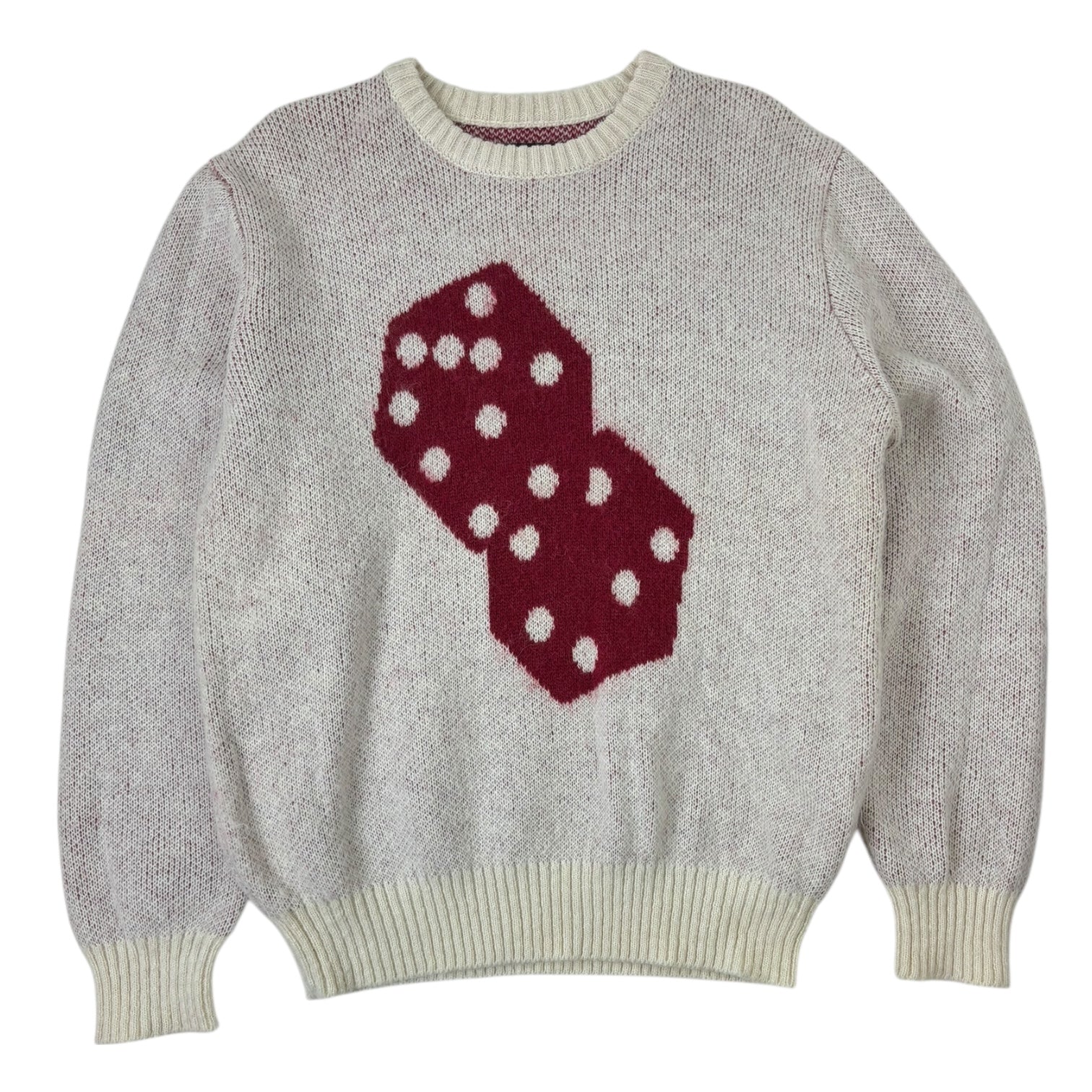 Stussy Dice Mohair Knit Sweater Bone