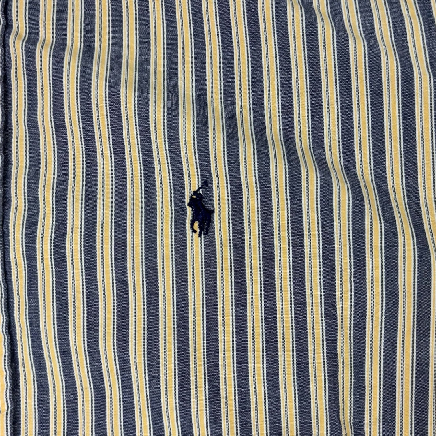 Vintage Polo Ralph Lauren Striped Button-Up Shirt Yellow/Navy