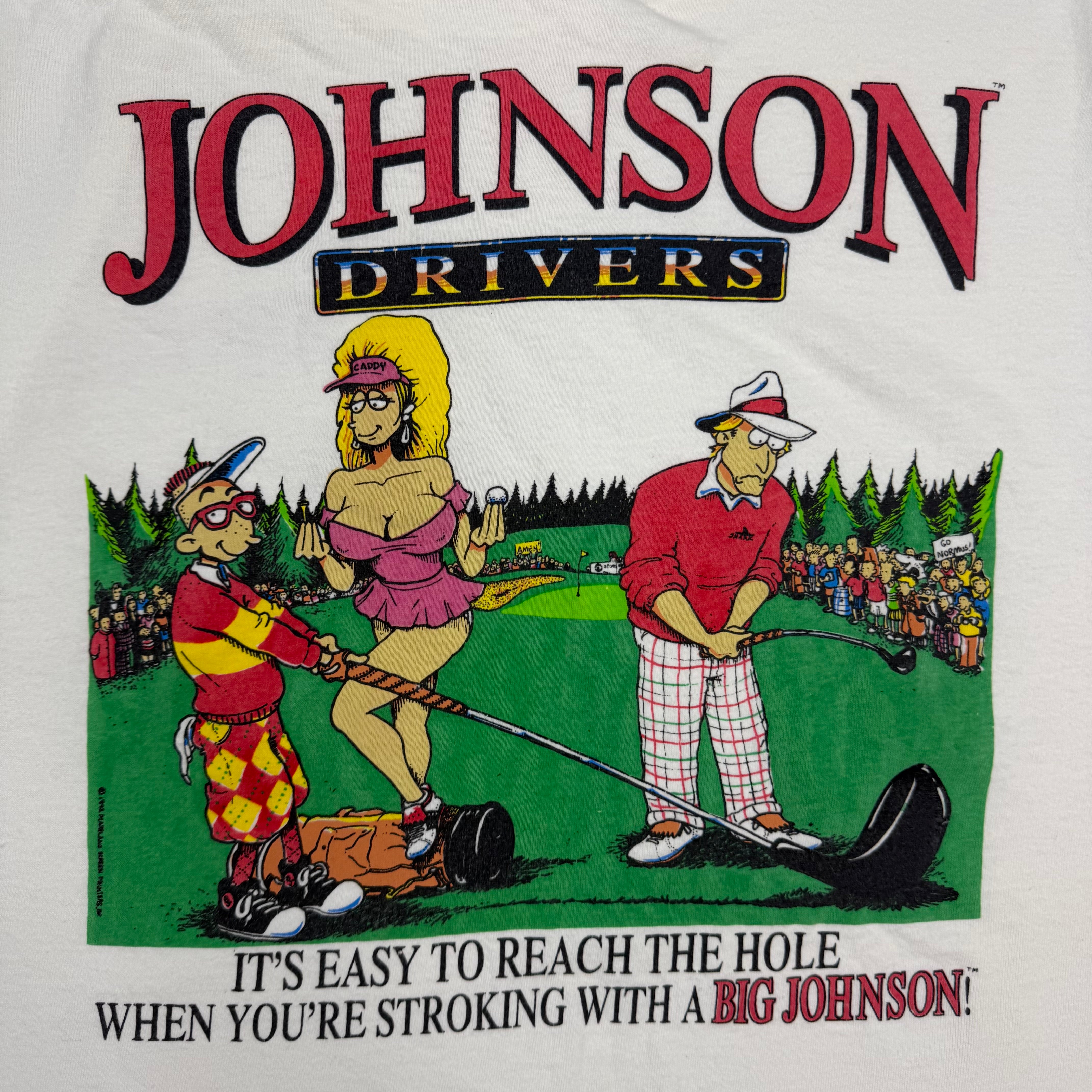 Vintage Johnson Drivers “It’s Easy To Reach The Hole…” Tee White
