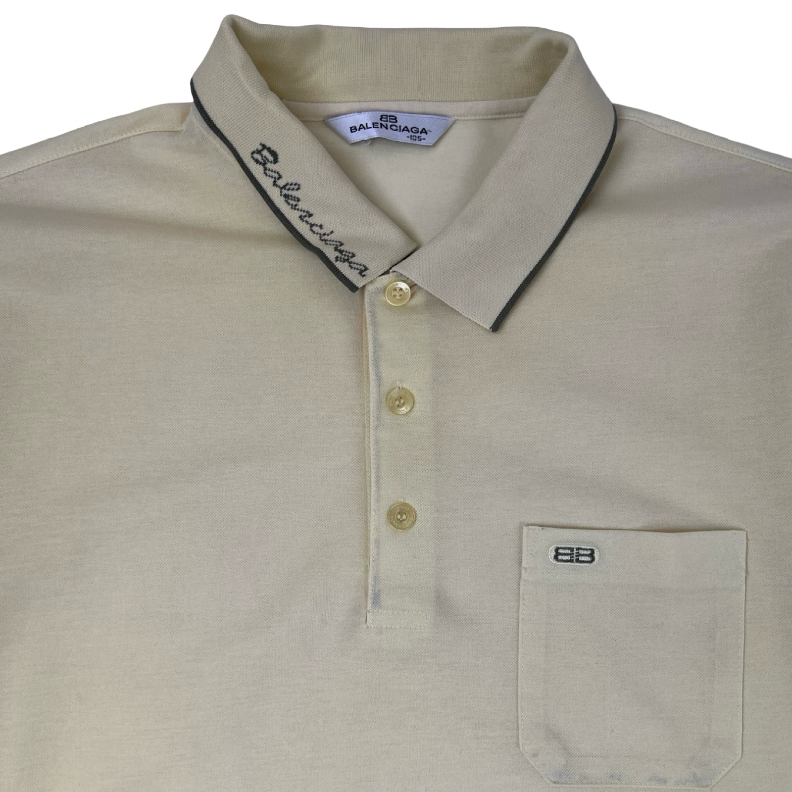 Vintage Balenciaga Long Sleeve Polo Shirt Yellow