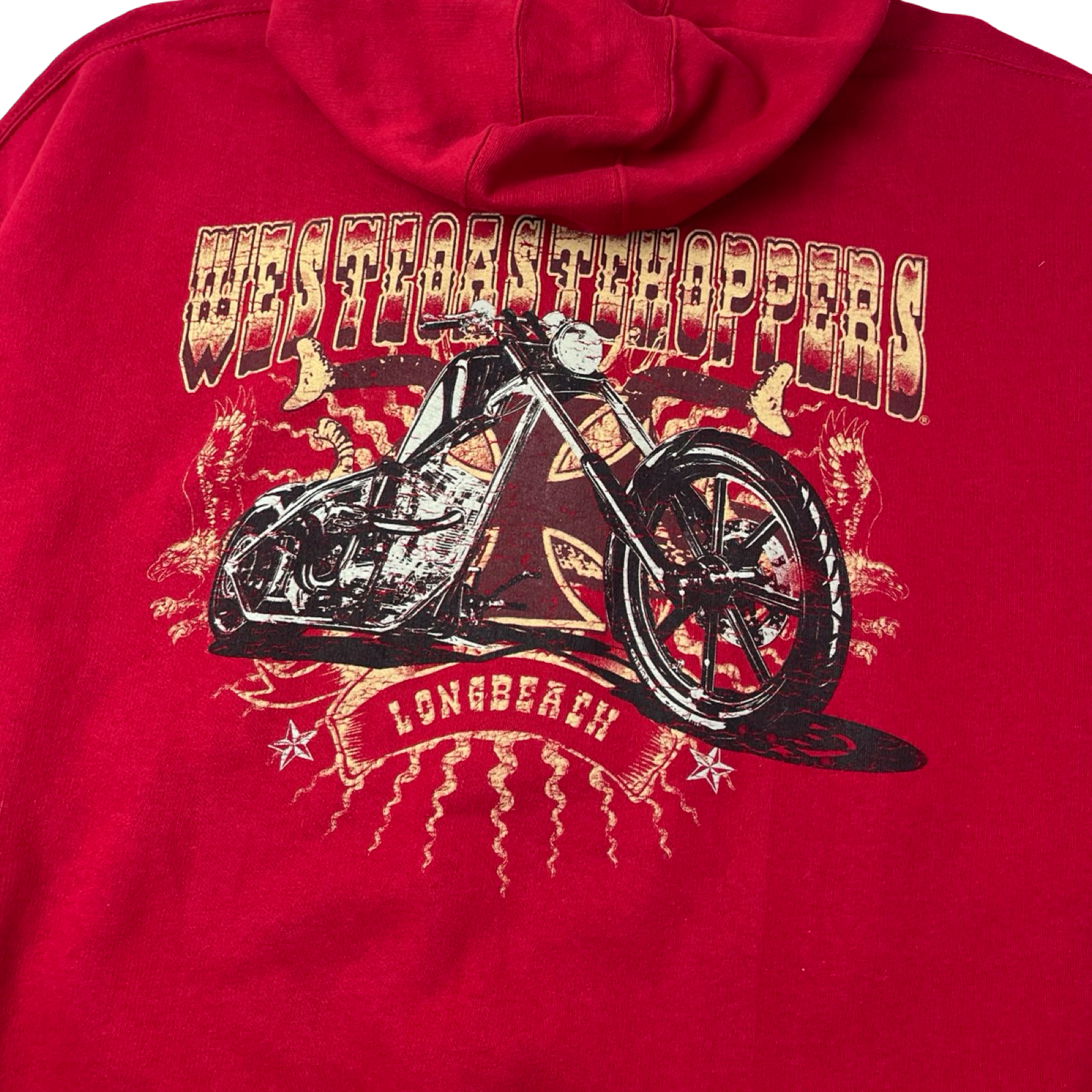 Vintage Y2K West Coast Choppers Zip-Up Hoodie Red