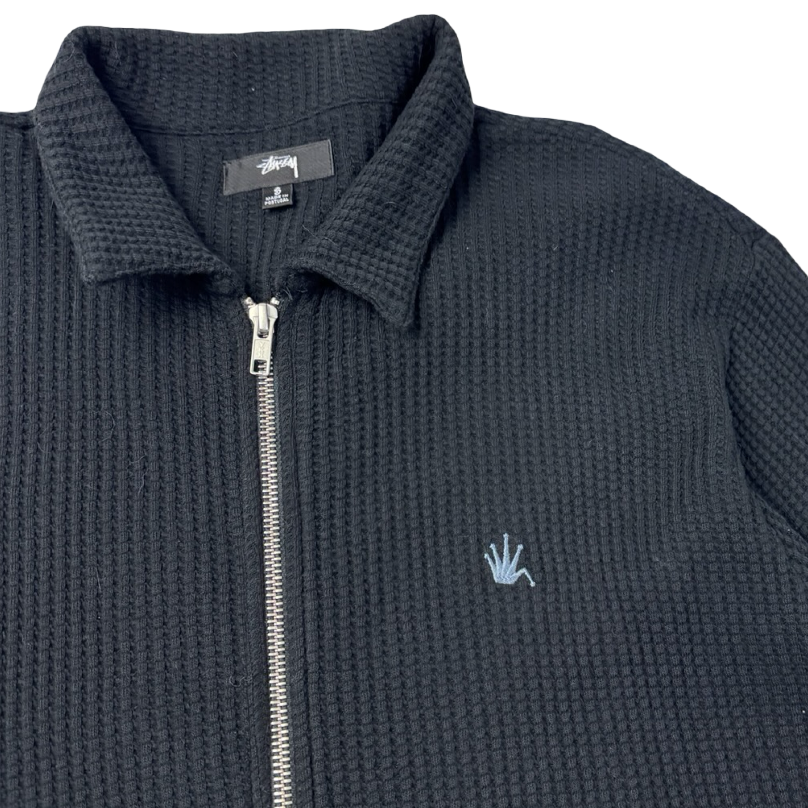 Stussy Waffle Knit Zip Up Sweater