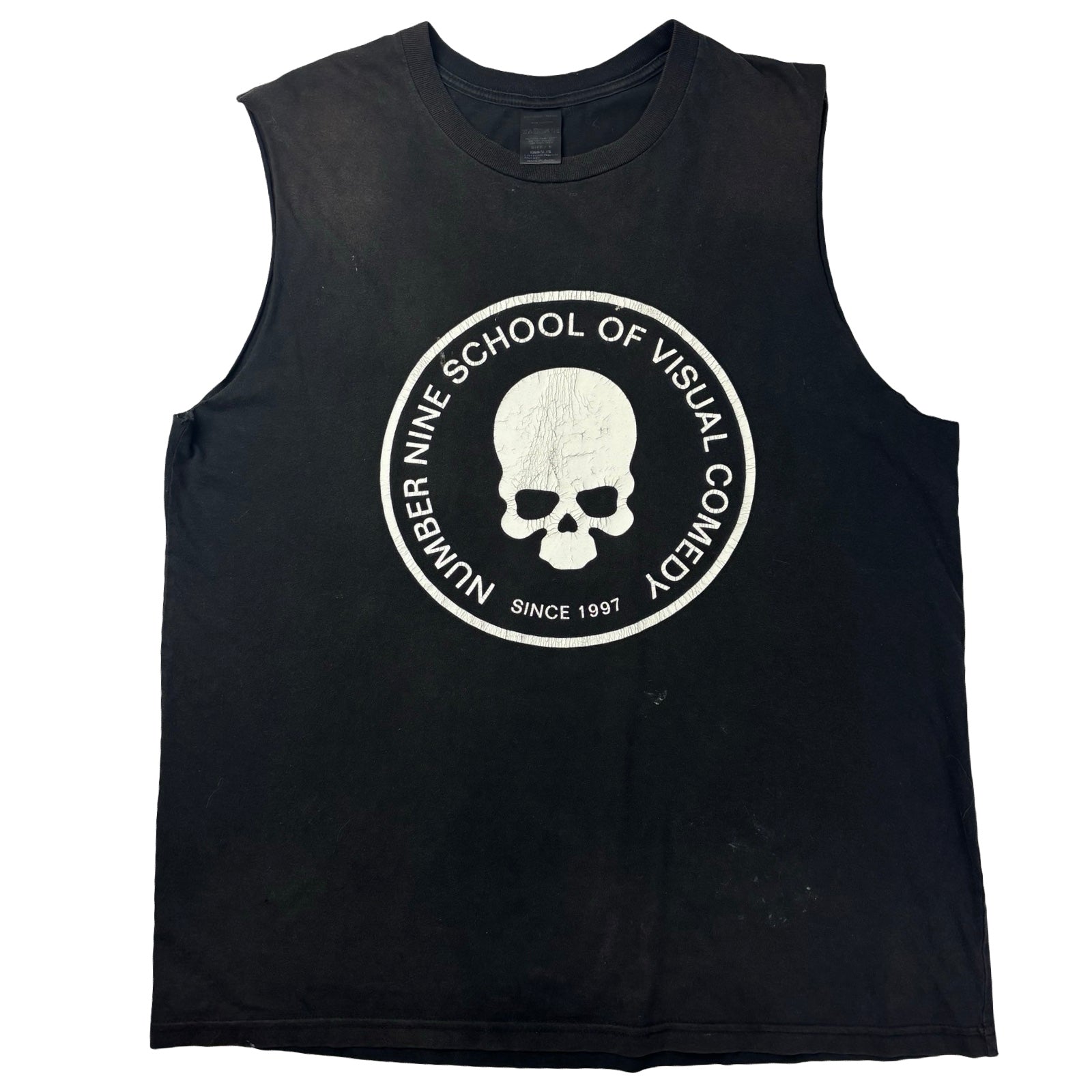 Number (N)ine “School Of Rock Visual Comedy” Sleeve-Less T-Shirt Black