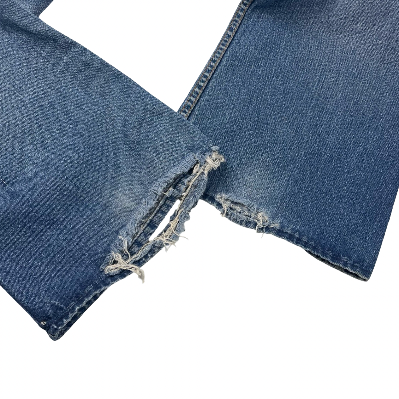 Vintage Reworked Heart Patch Flared Jean Pant Medium Wash