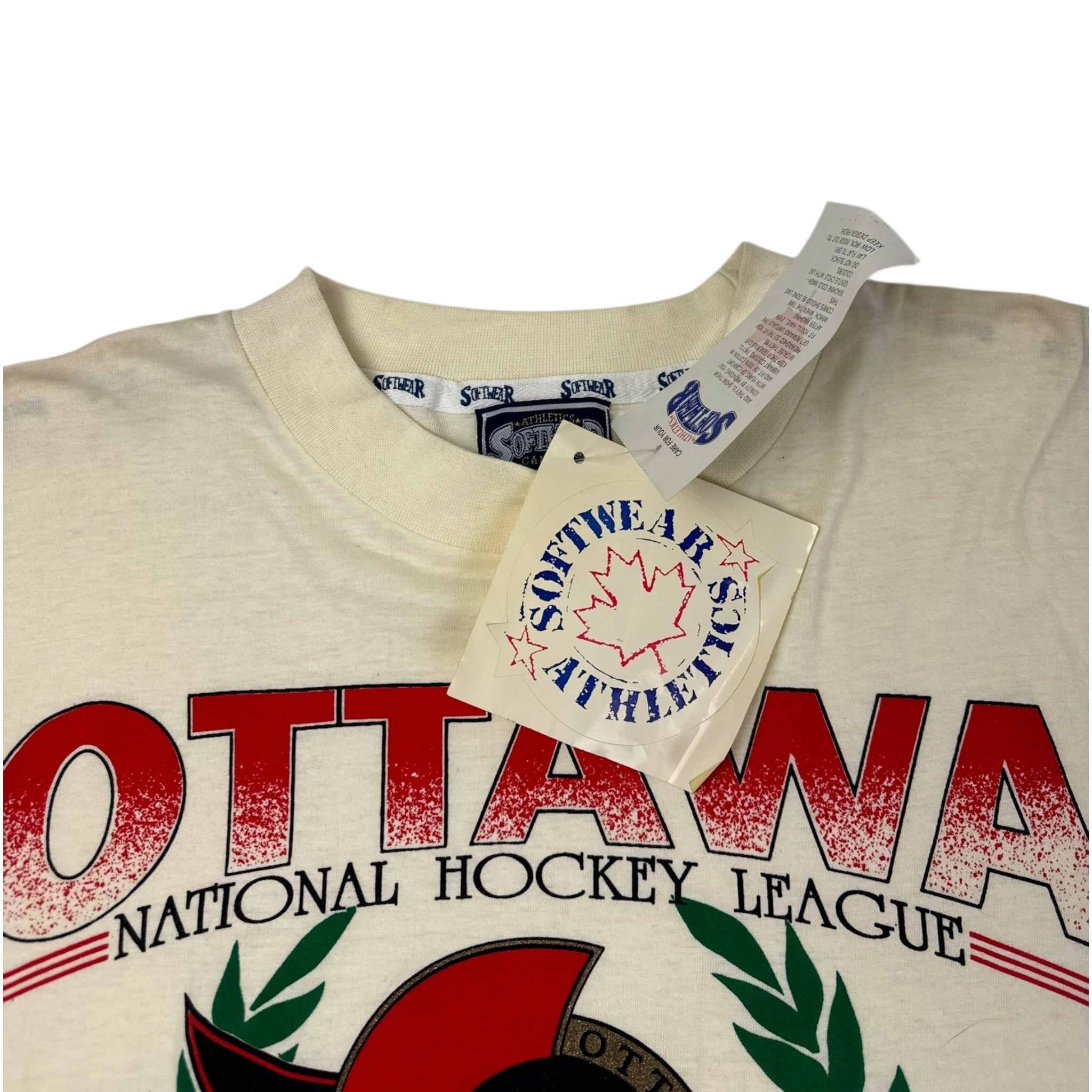1992 Ottawa Senators Crest Logo T-Shirt