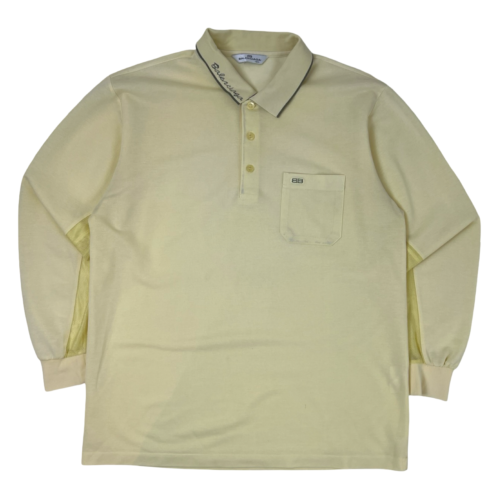 Vintage Balenciaga Long Sleeve Polo Shirt Yellow