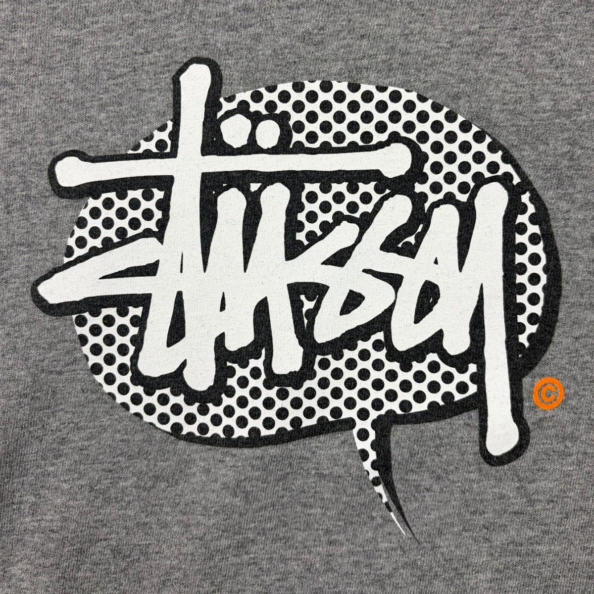 Stussy Pop Speech Bubble T-Shirt Grey