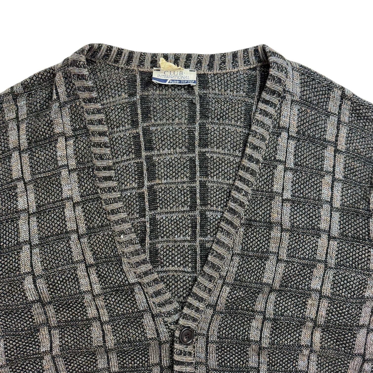 Vintage Club International Knit Cardigan Grey/Black