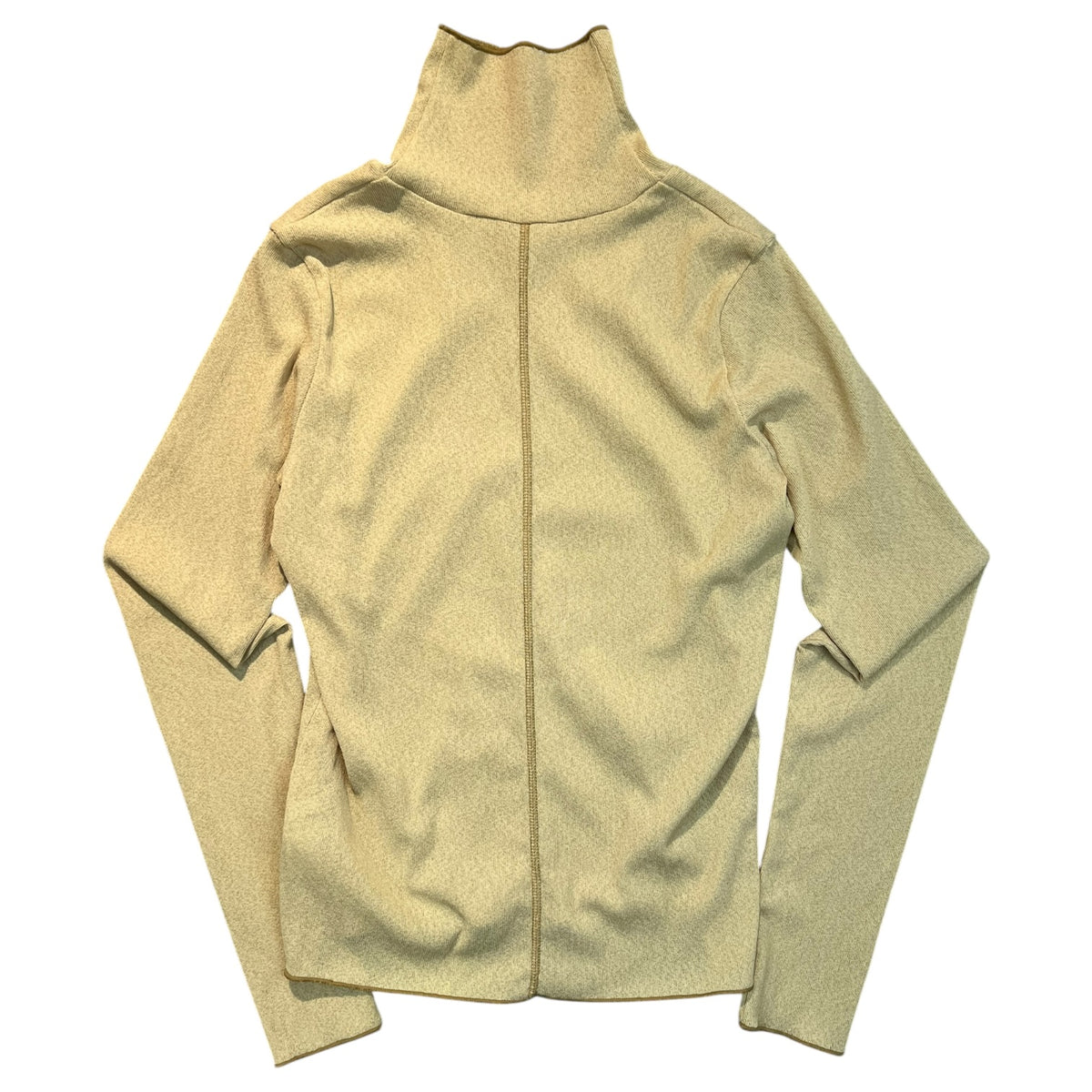 (W) Frame Long Sleeve Ribbed Turtleneck Top Yellow