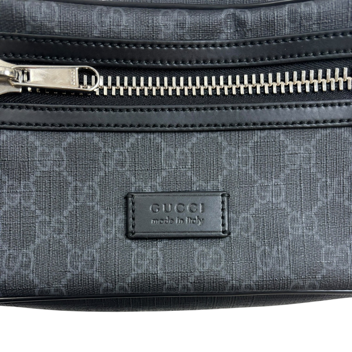 Gucci Monogram Leather Belt Bag Black
