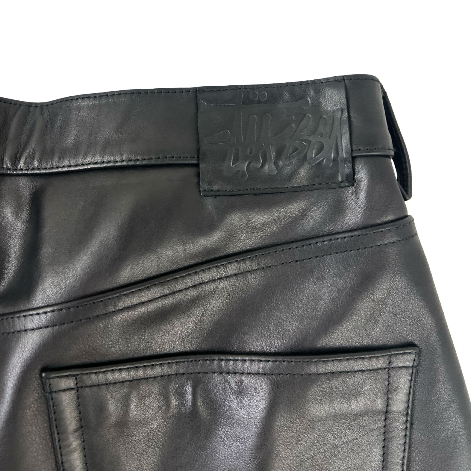 Stussy Big Ol' Leather Calf Leather Shorts Black