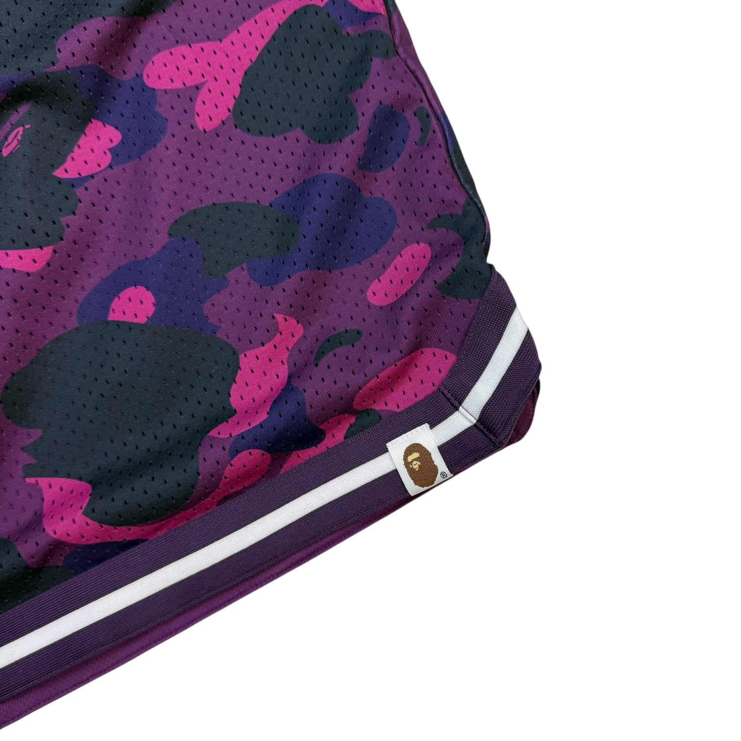 Bape Colour Camo Wide Fit Basketball Shorts Purple Camo