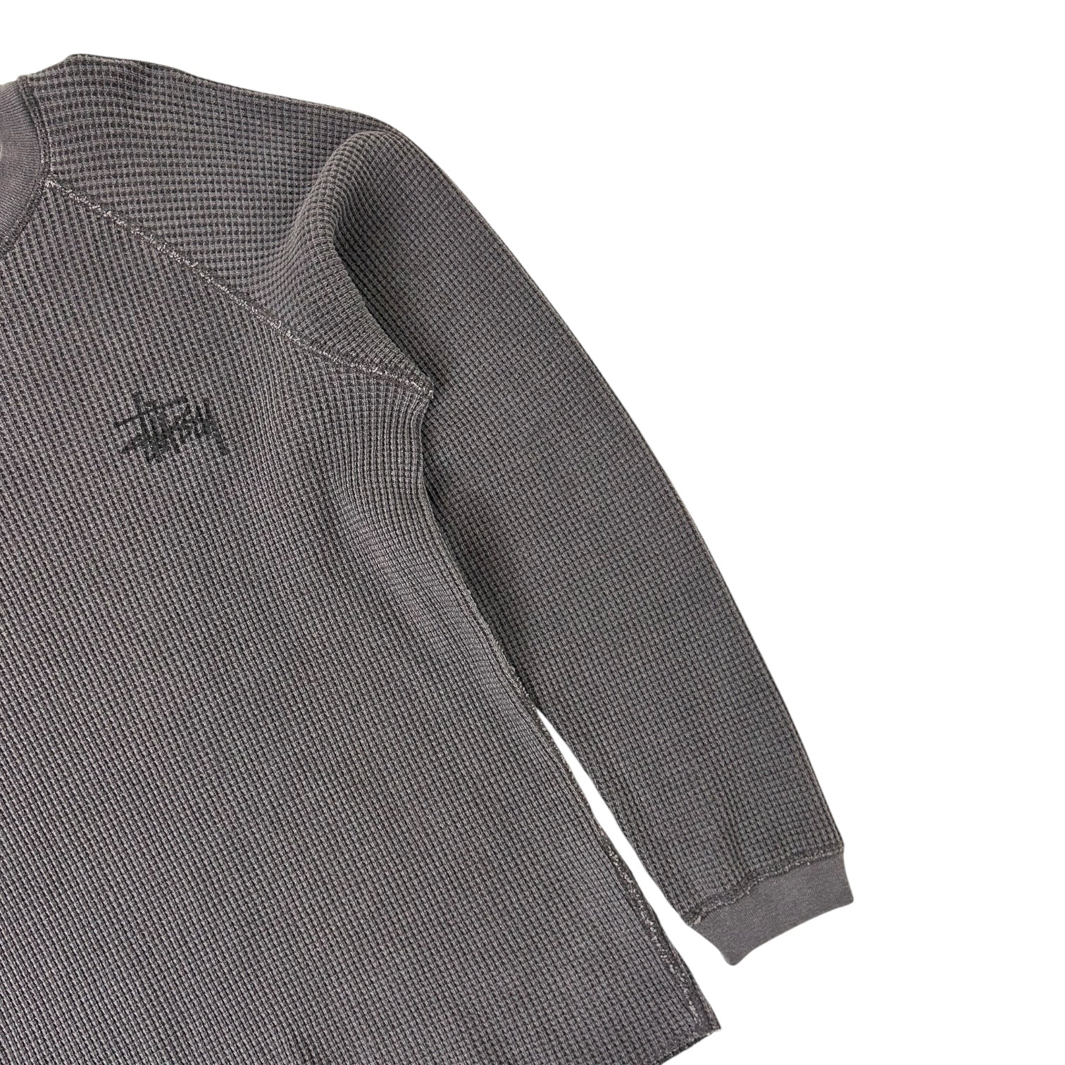 Stussy Raglan Thermal Long Sleeve Grey