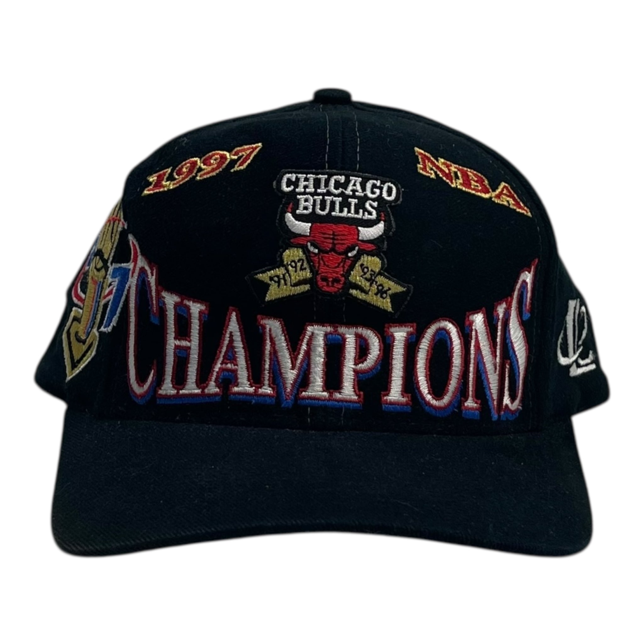 1997 Chicago Bulls Champions Logo Athletic Hat Black