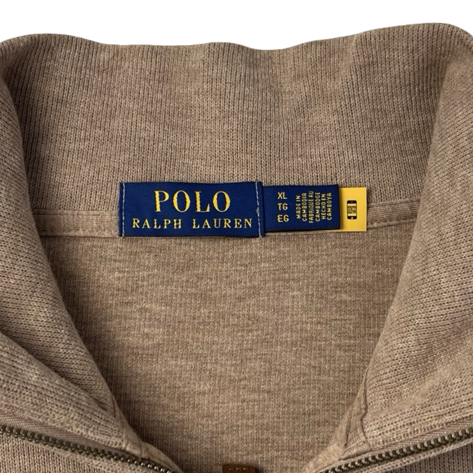Polo Ralph Lauren Quarter Zip Sweater Light Brown