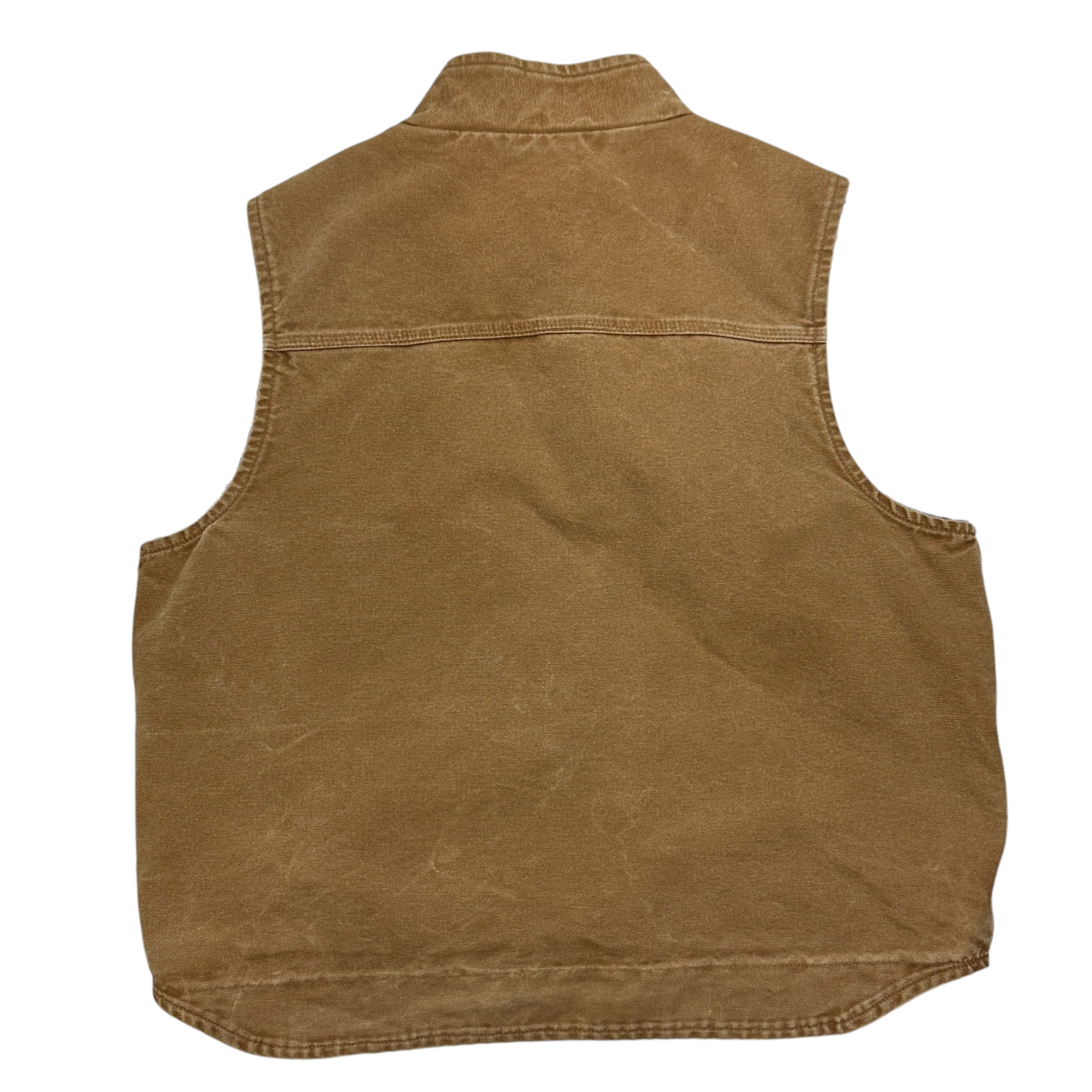 Vintage Carhartt Fleece Lined Insulated Vest Dark Tan