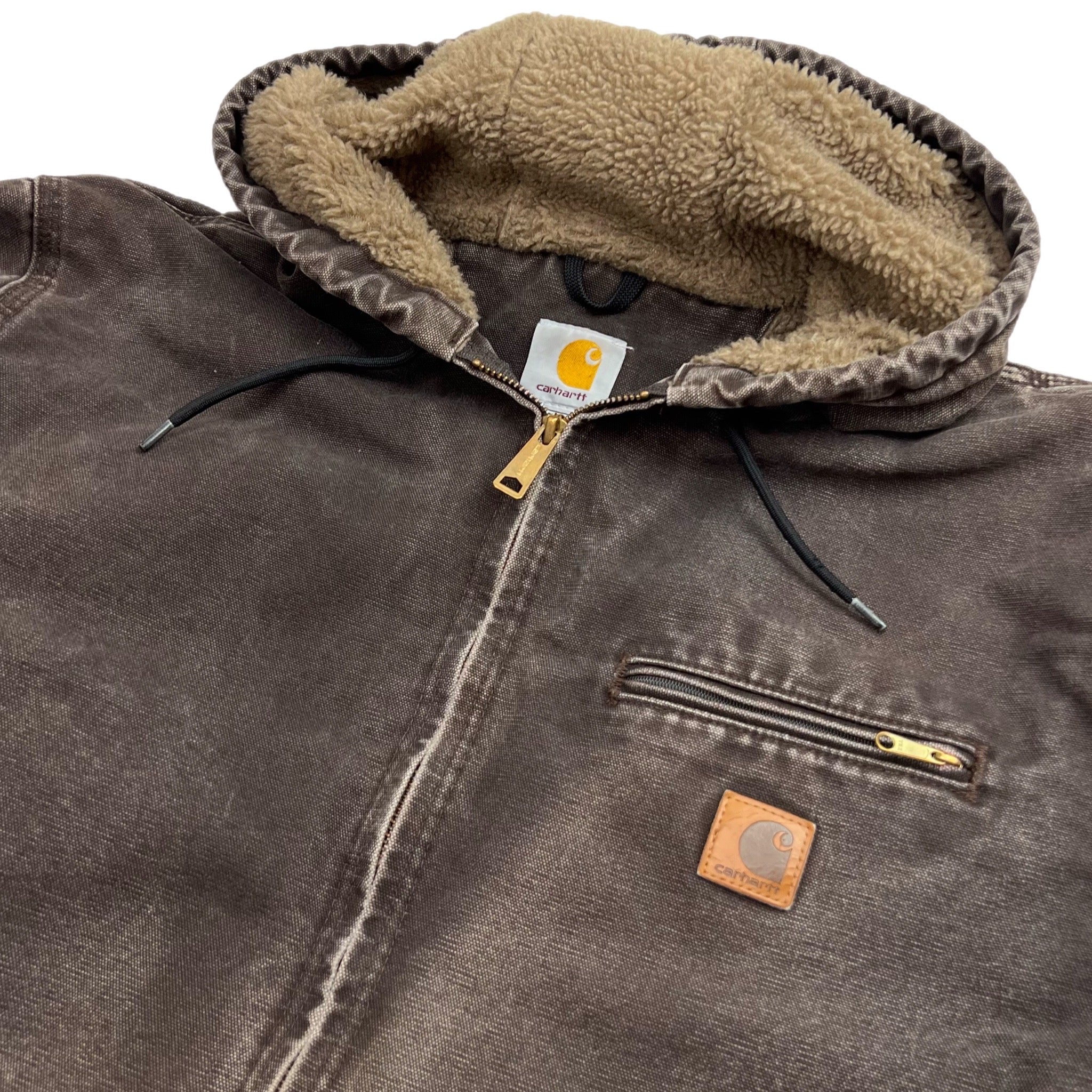 Vintage Carhartt Active Hooded Jacket Brown