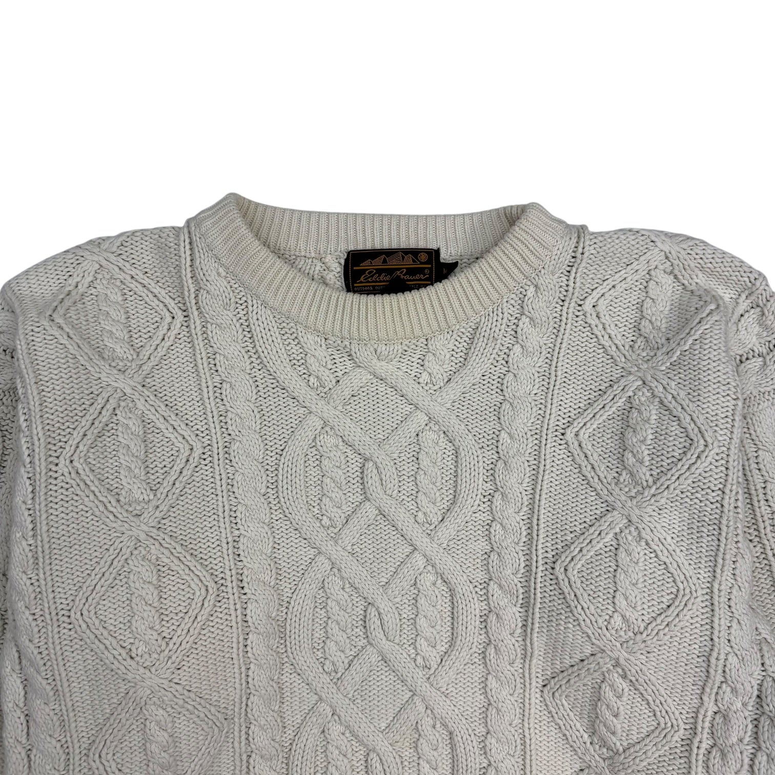 Vintage Eddie Bauer Cable Knit Sweater White