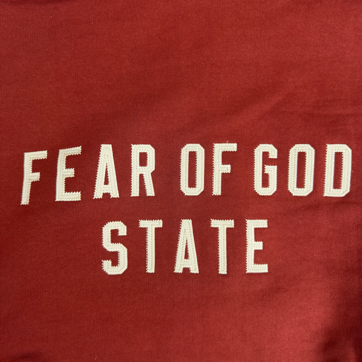 Fear of God Essentials Heavy Fleece Full Zip Hoodie Crimson