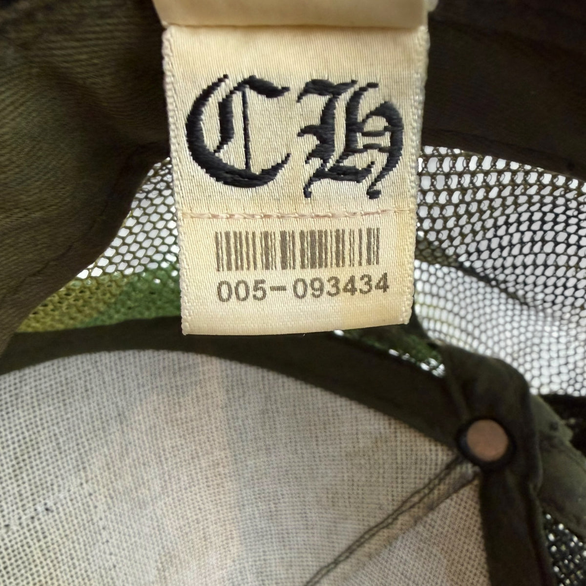 Vintage Chrome Hearts CH Hollywood Trucker Hat Camo