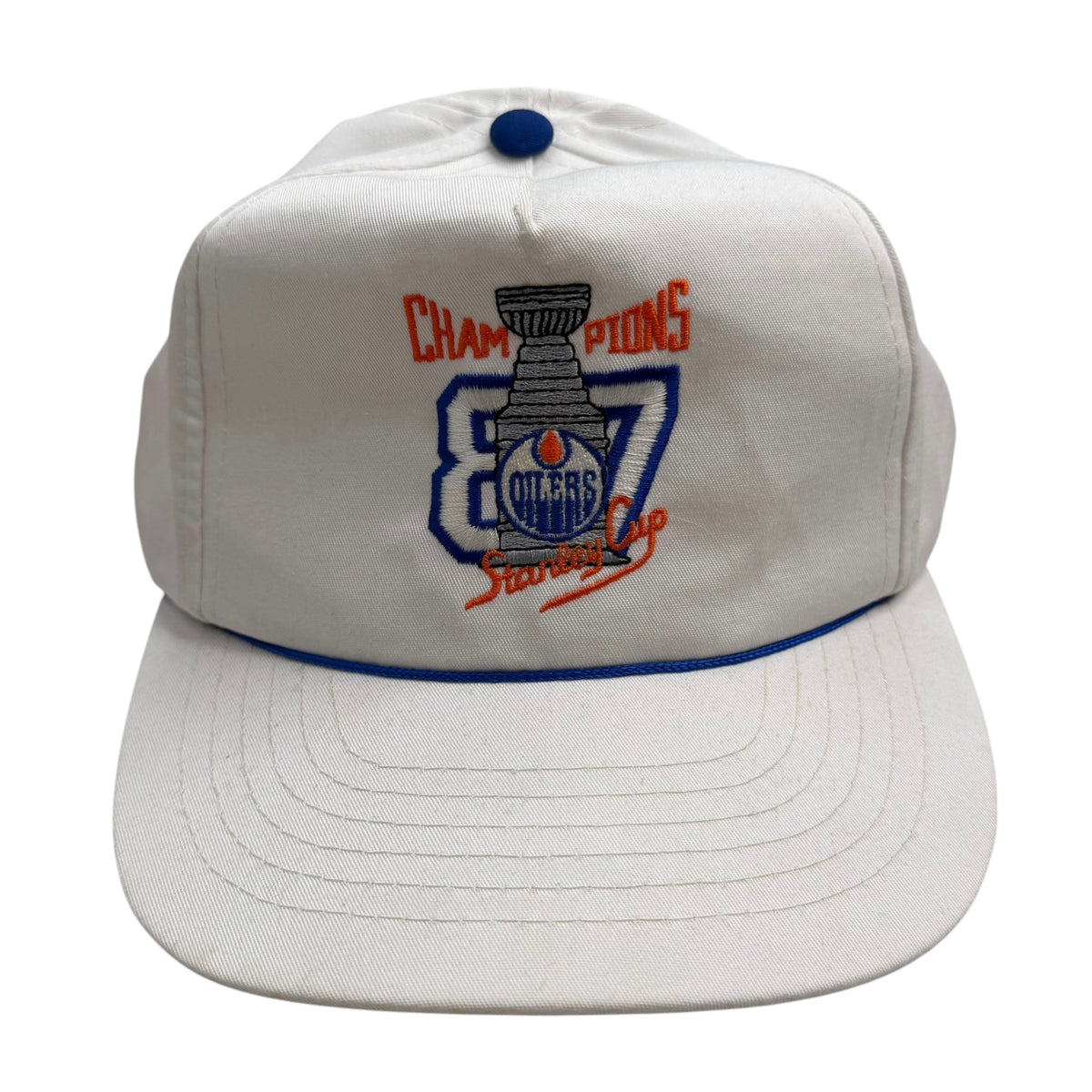 Vintage Edmonton Oilers Stanley Cup Champions Snapback White