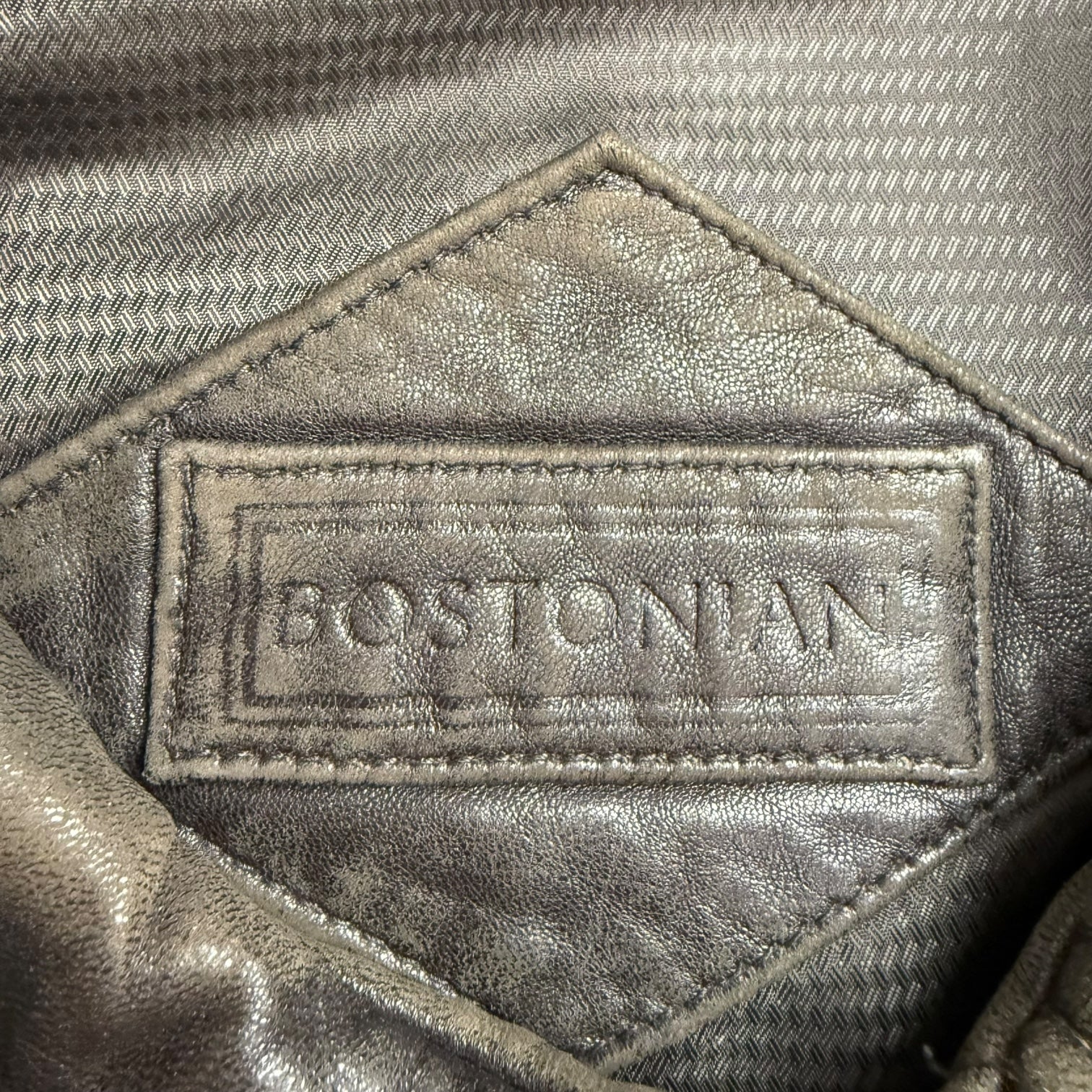 Vintage Bostonian Leather Jacket Faded Black